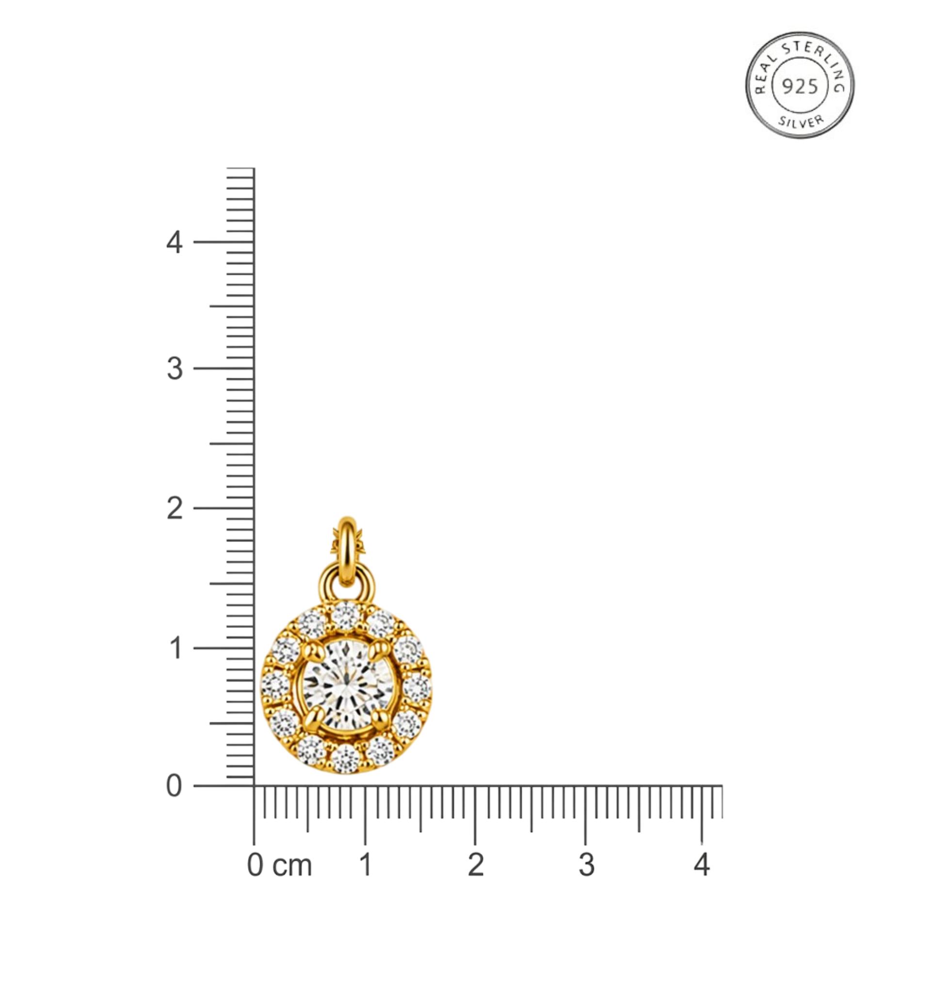 925 Sterling Silver Gold Plated Halo Crystal Mangalsutra - Image 6