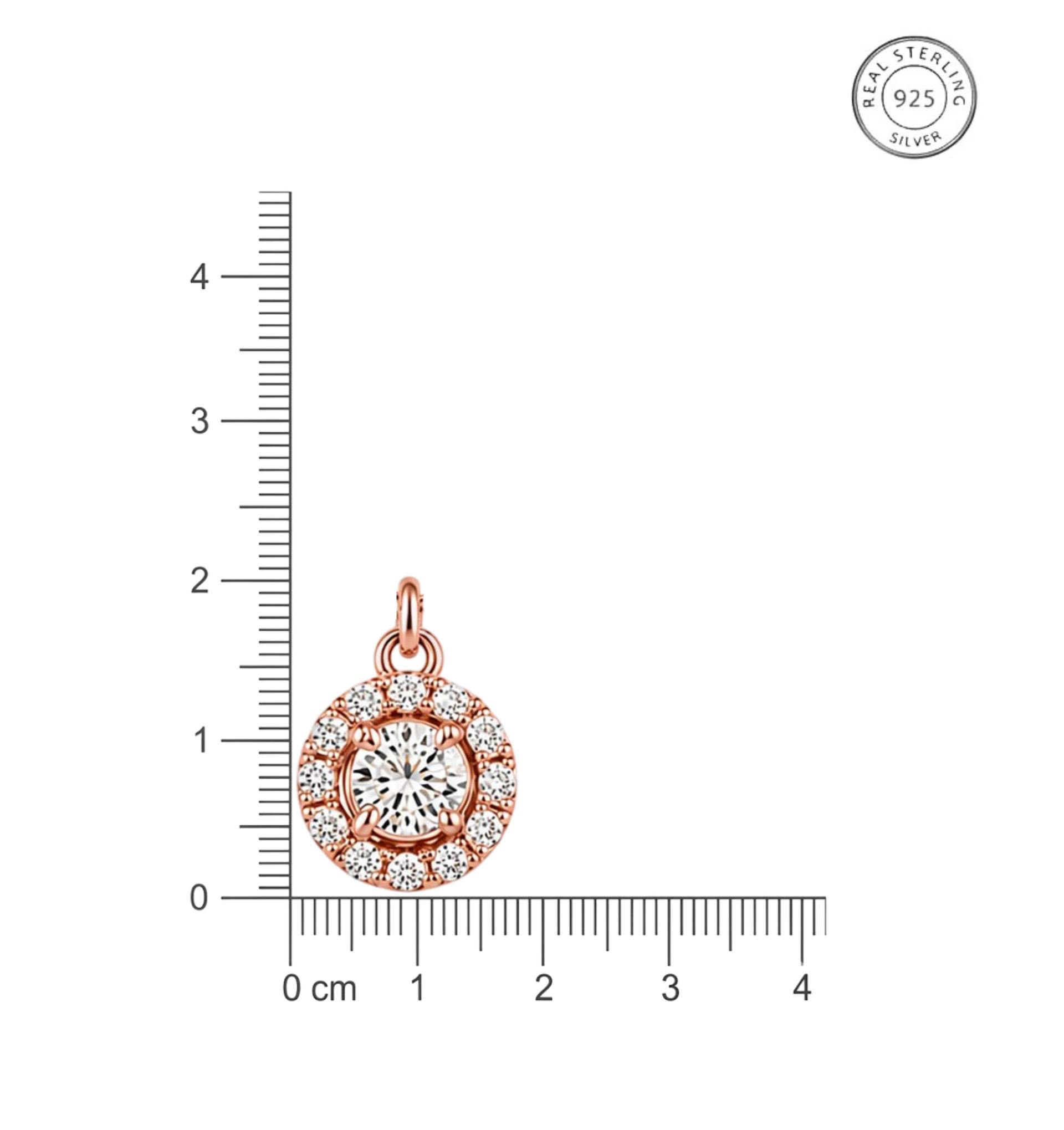 925 Sterling Silver Rose Gold Plated Halo Crystal Mangalsutra - Image 6