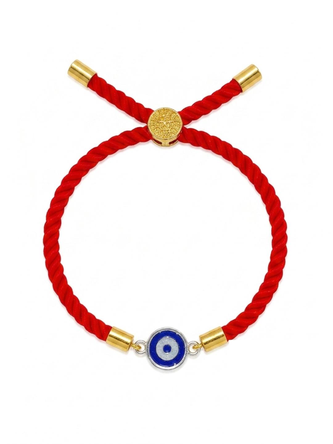 925 Sterling Silver Evil Eye Protection Designer Rakhi With Roli-Chawal Set