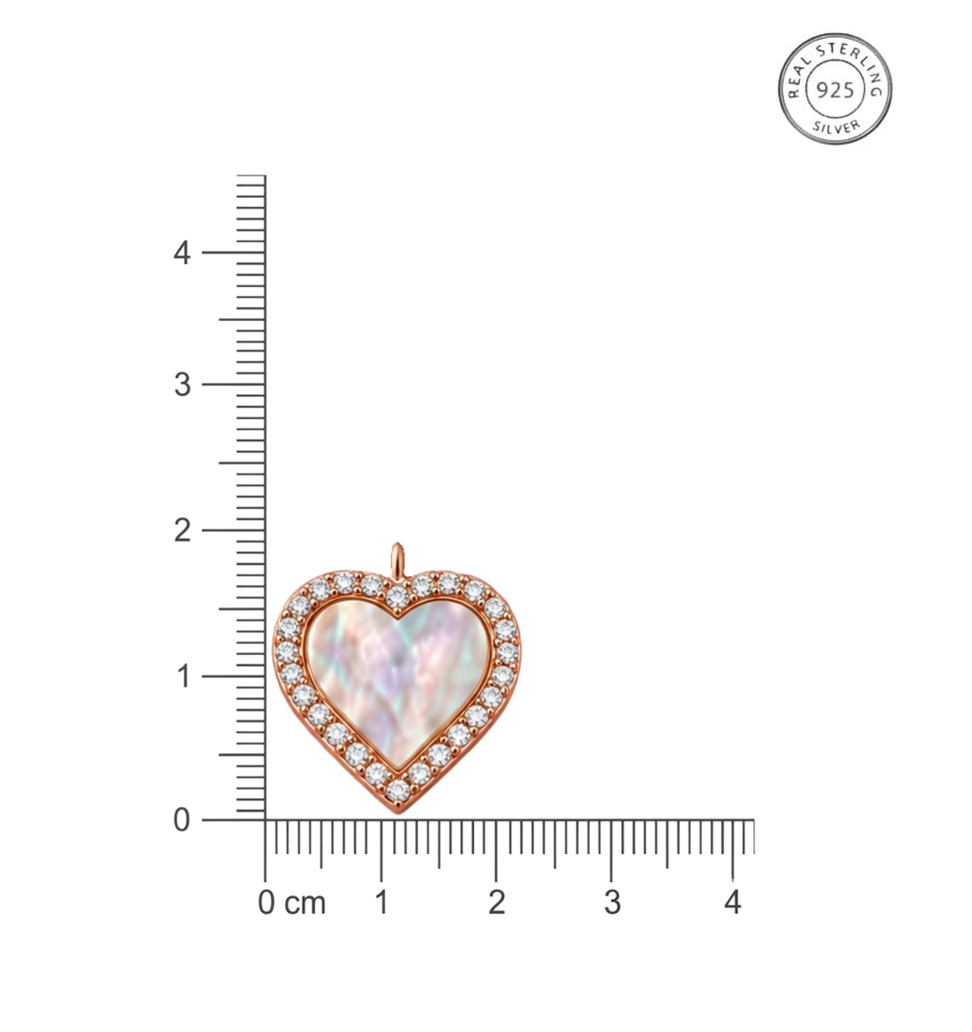 925 Sterling Silver Rose Gold Plated Aurora Heart Mangalsutra - Image 5