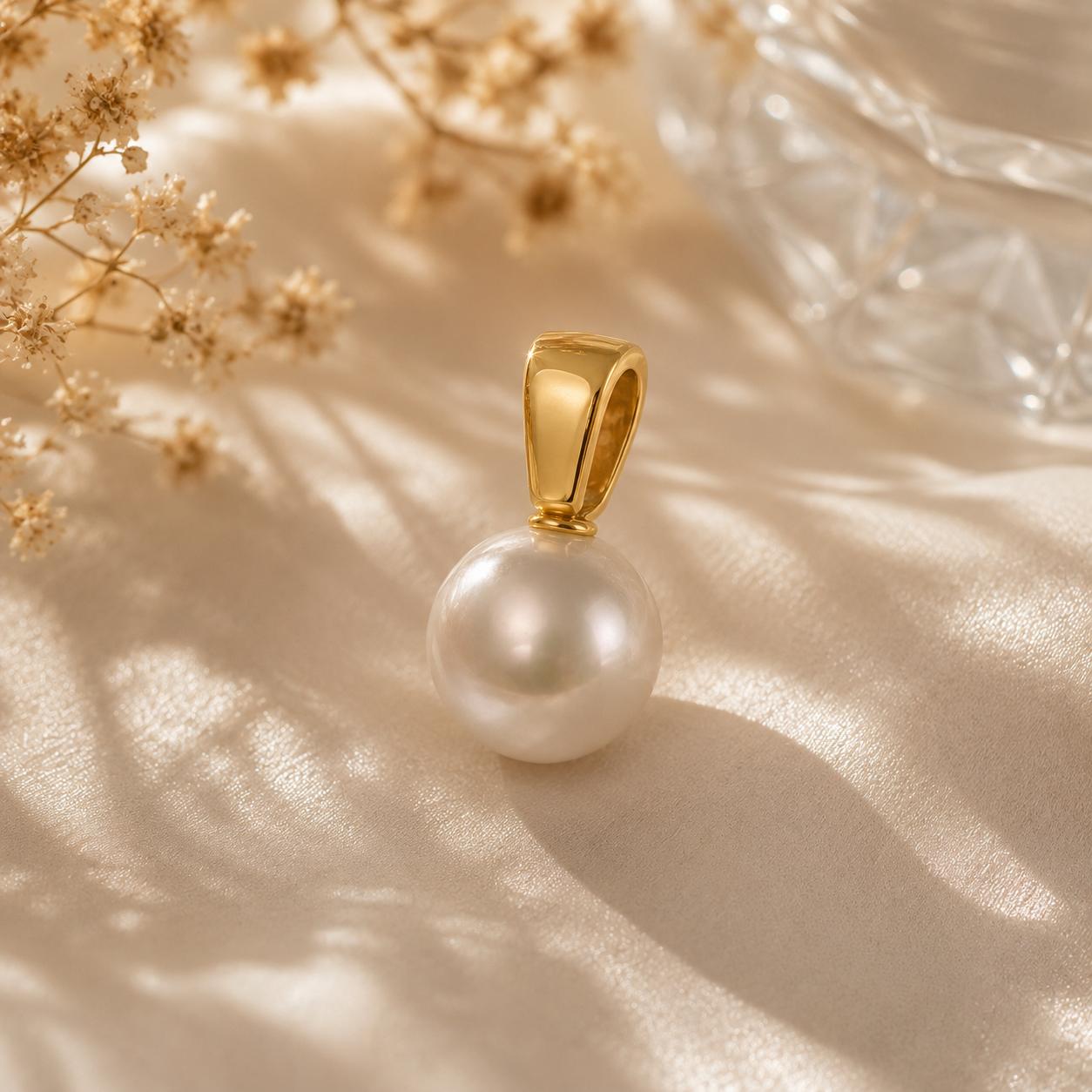 925 Sterling Silver Gold-Plated Classic Pearl Pendant
