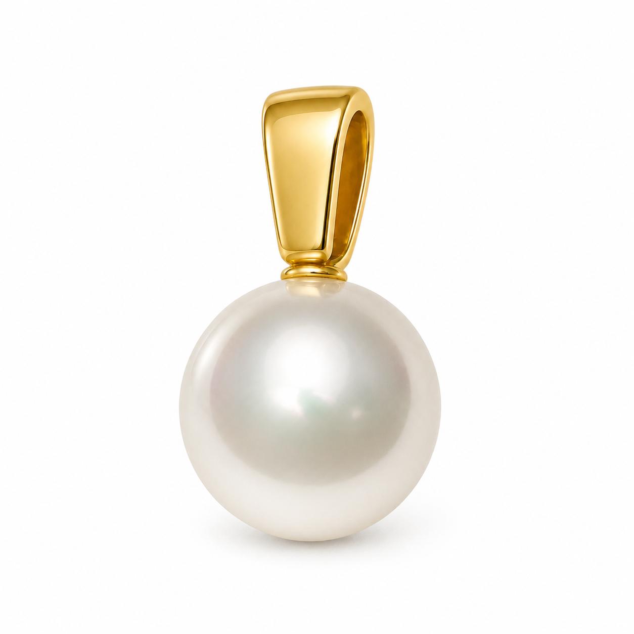 925 Sterling Silver Gold-Plated Classic Pearl Pendant - Image 2