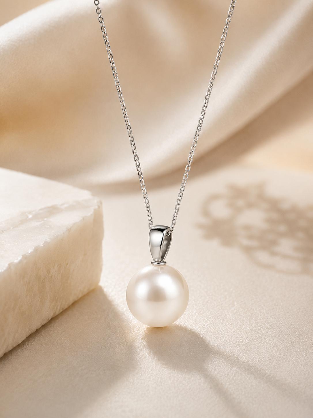 925 Sterling Silver Classic Pearl Pendant - Image 2