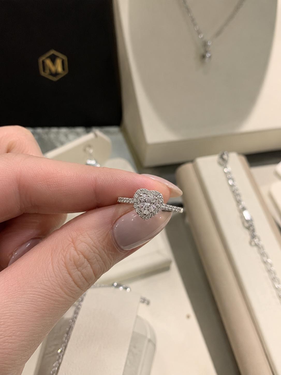 925 Sterling Silver Heart Halo Cz Adjustable Ring - Image 4