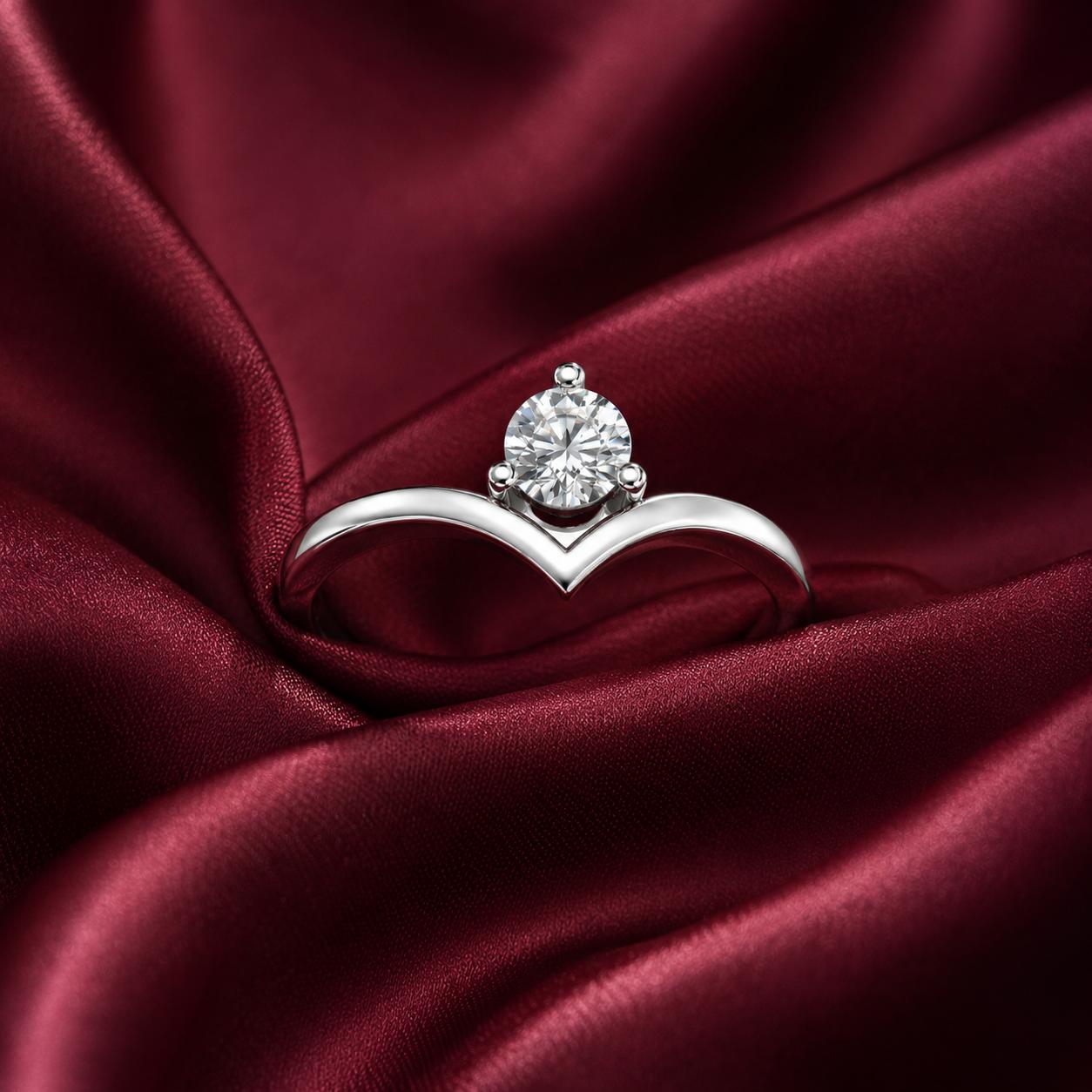 925 Sterling Silver Solitaire Crown Cz Adjustable Ring