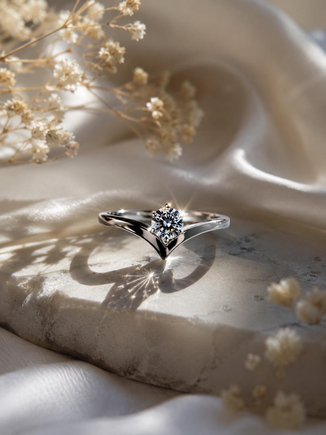 925 Sterling Silver Solitaire Crown Cz Adjustable Ring - Image 6