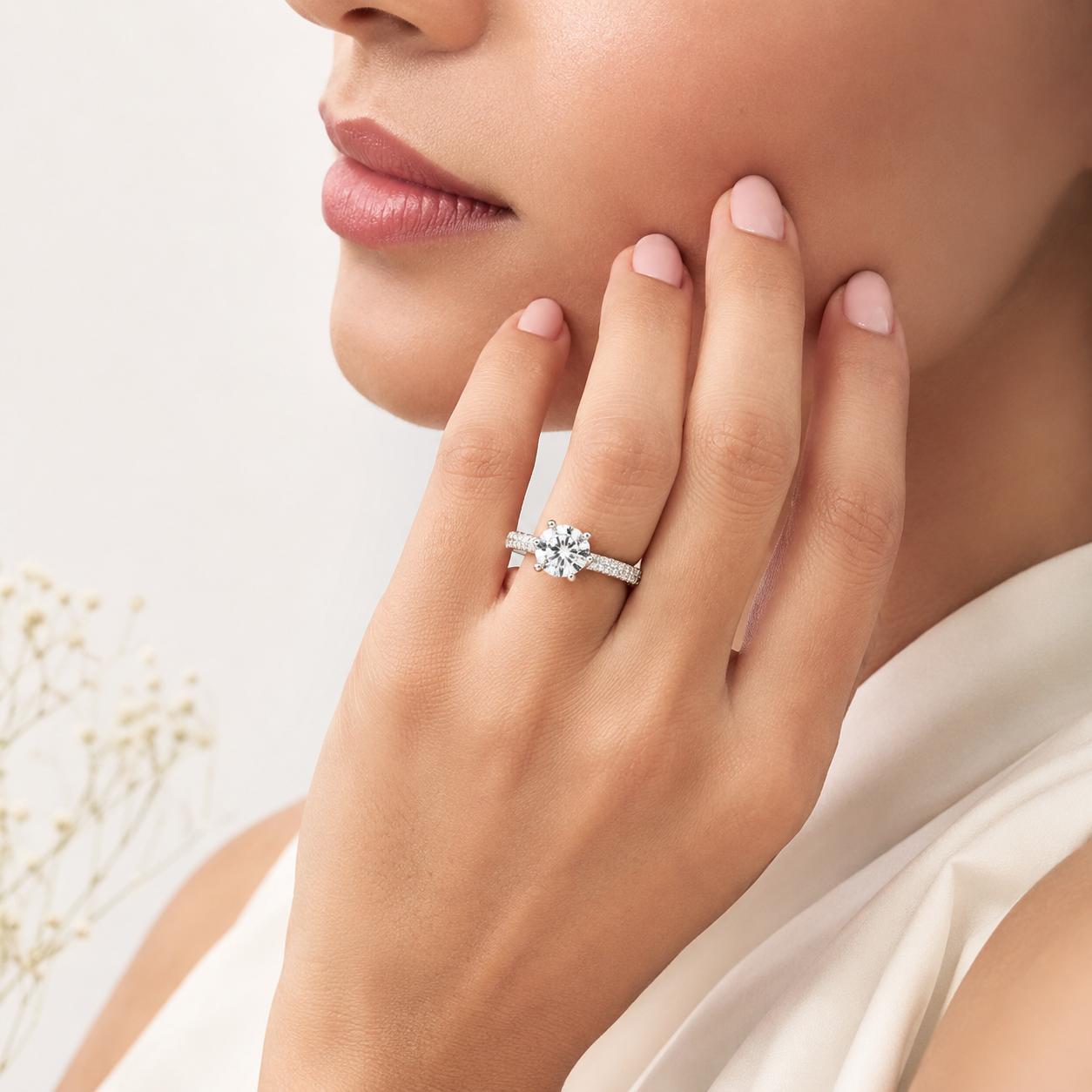 925 Sterling Silver Classic Solitaire Cz Adjustable Ring - Image 4