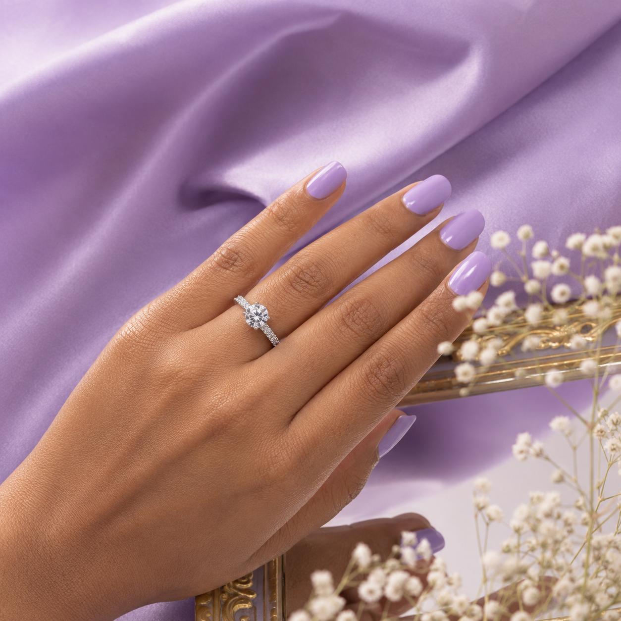 925 Sterling Silver Classic Solitaire Cz Adjustable Ring - Image 3