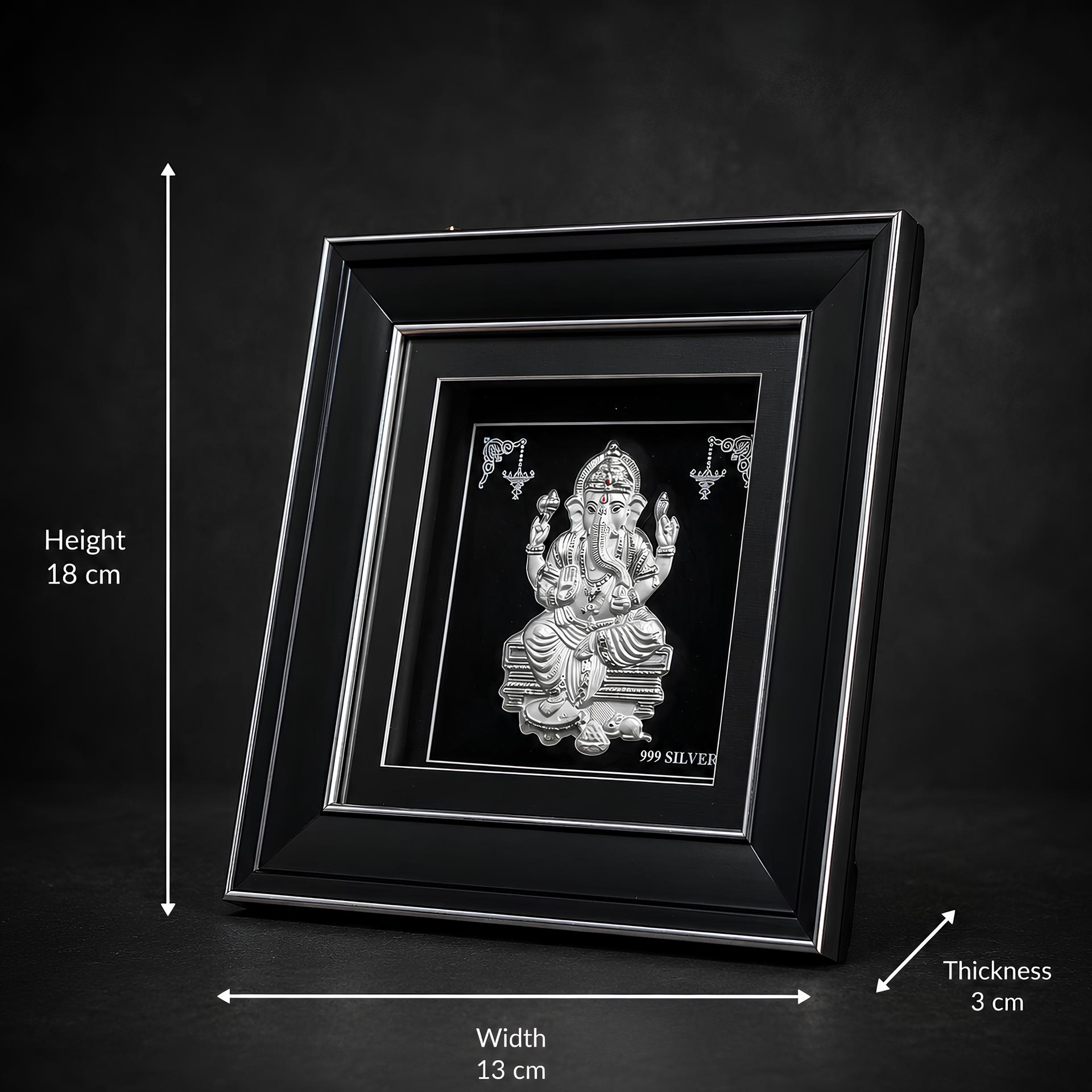 Divya Lord Ganesha 999 Silver Premium Shadow Frame - Image 3