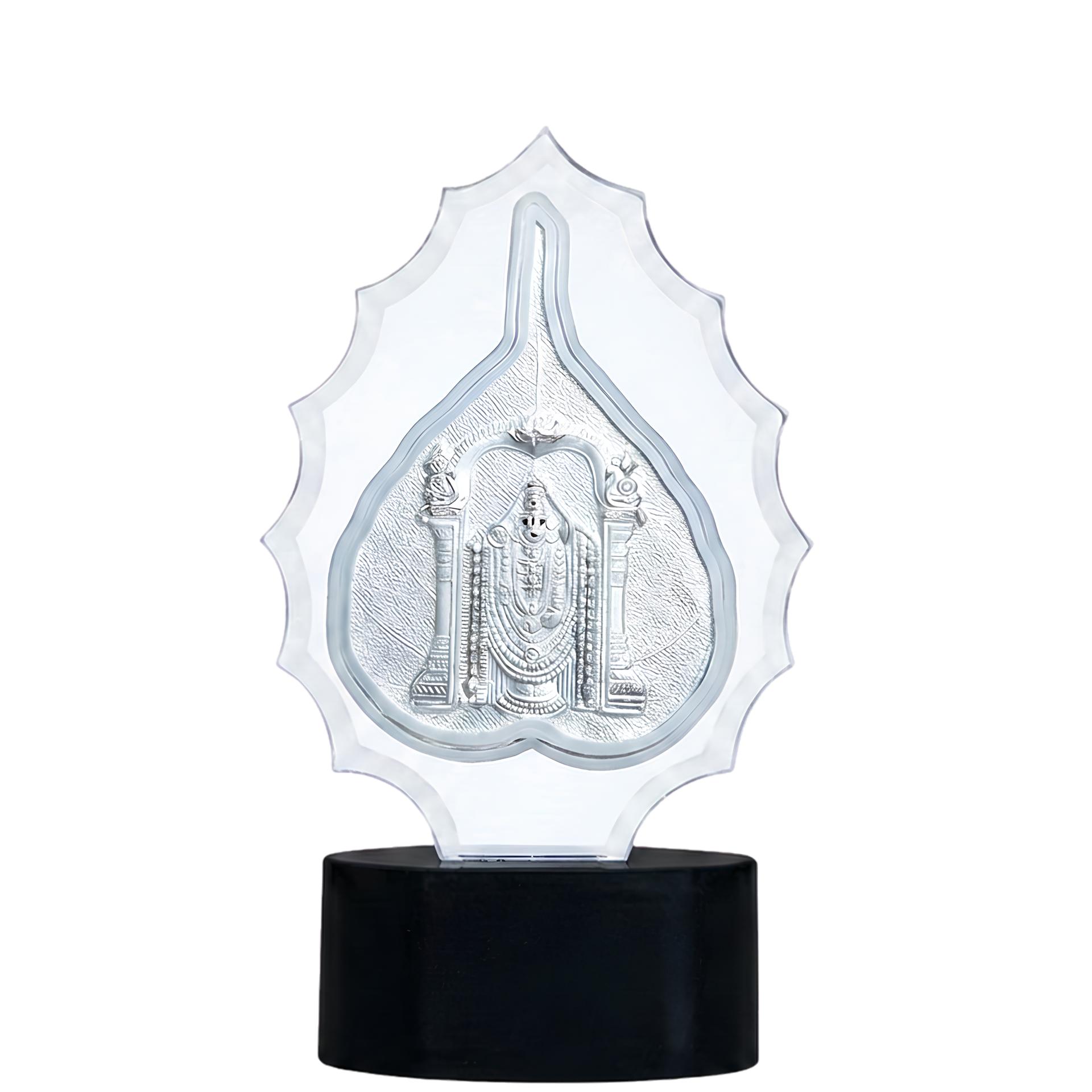 Divya Tirupati Balaji 999 Silver Peepal Leaf Showpiece - Image 5