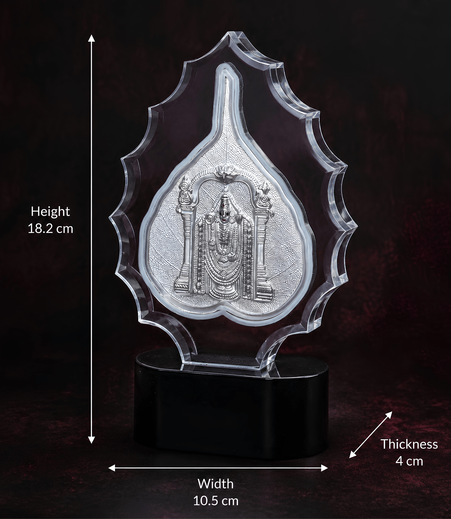 Divya Tirupati Balaji 999 Silver Peepal Leaf Showpiece - Image 4
