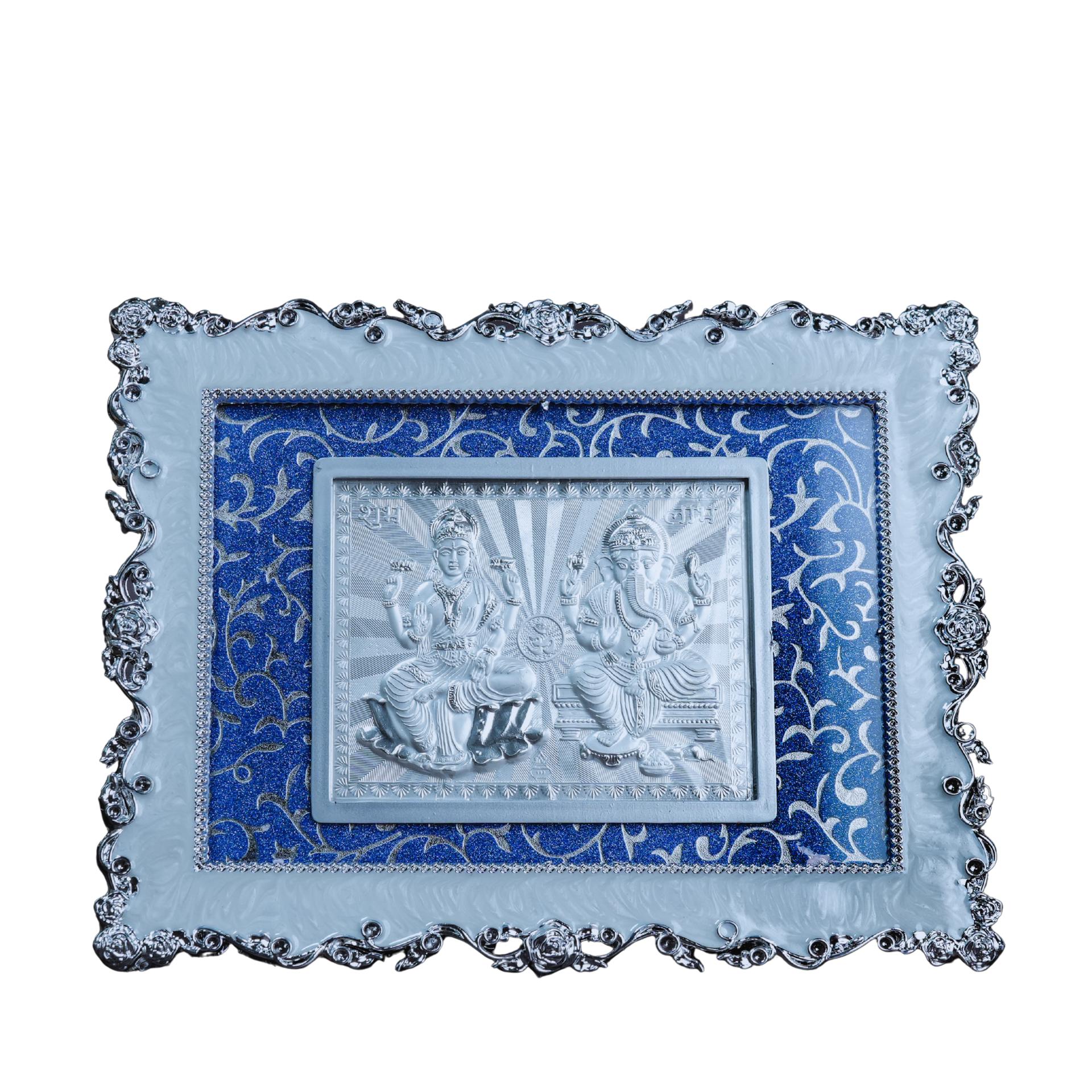Shubh Labh Lakshmi Ganesha 999 Silver Premium Decorative Frame - Image 6