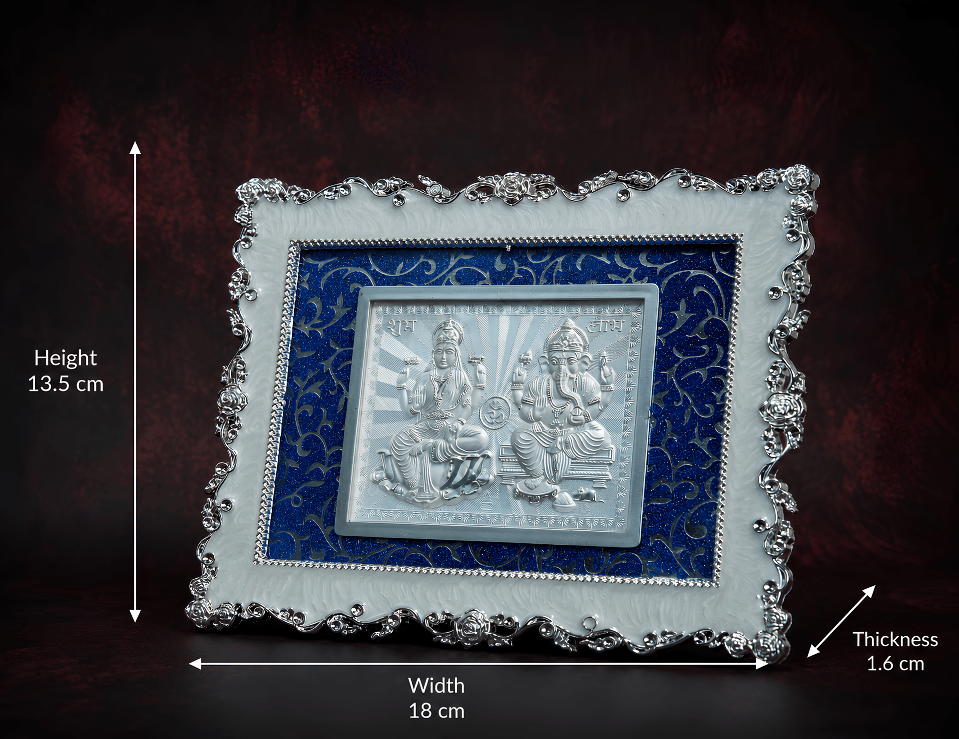 Shubh Labh Lakshmi Ganesha 999 Silver Premium Decorative Frame - Image 5