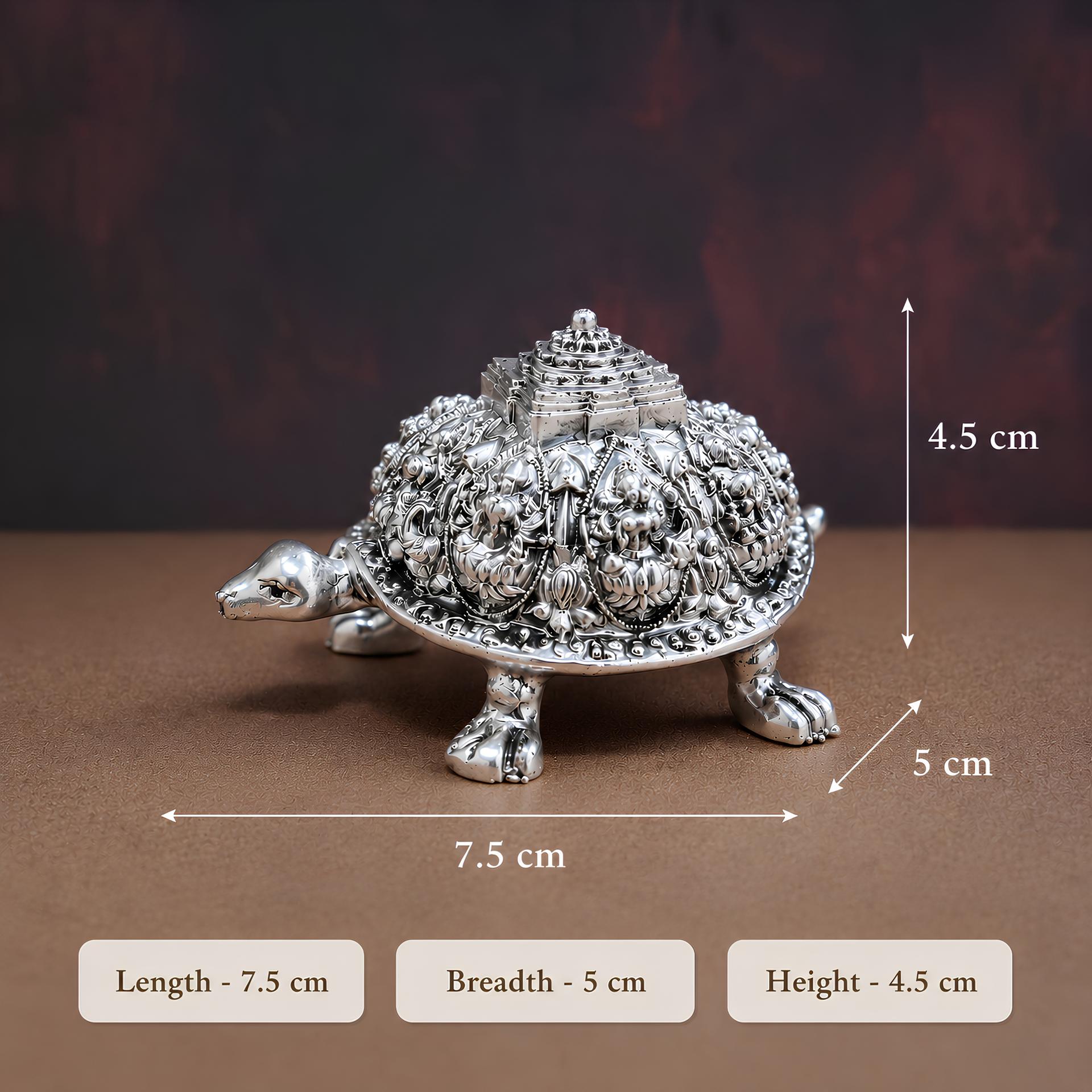 999 Silver Divya Vastu Tortoise Figurine - Image 3