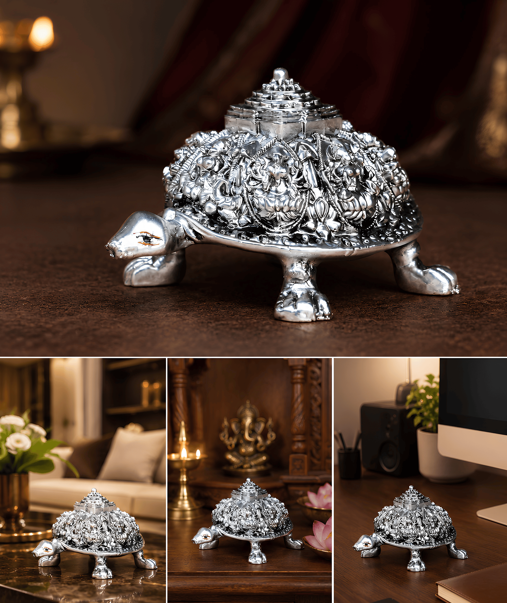999 Silver Divya Vastu Tortoise Figurine - Image 4