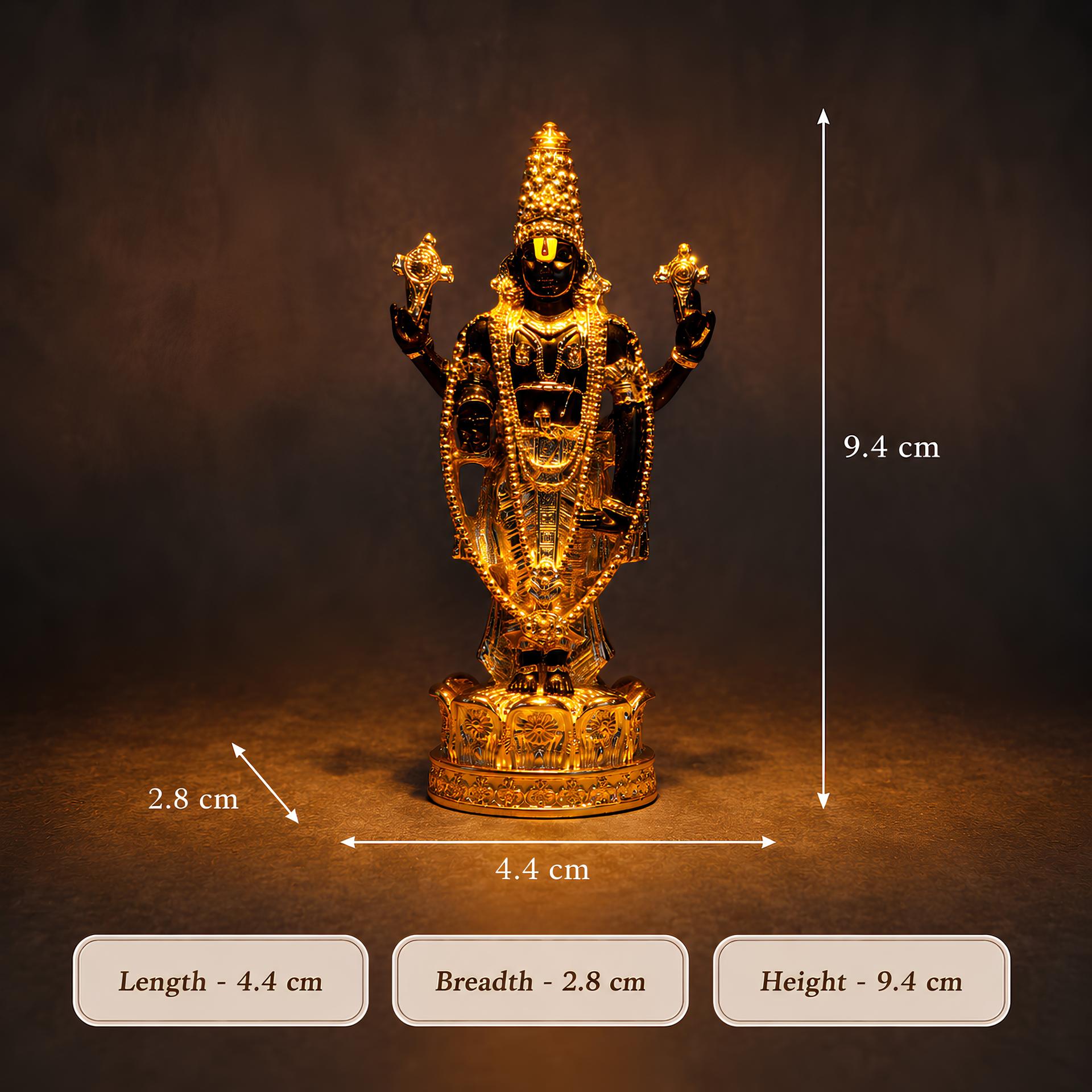 24k Gold Divine Lord Venkateswara Balaji Idol Figurine - Image 7