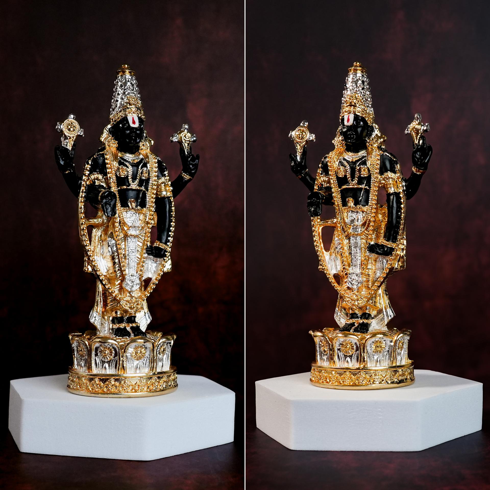 24k Gold Divine Lord Venkateswara Balaji Idol Figurine