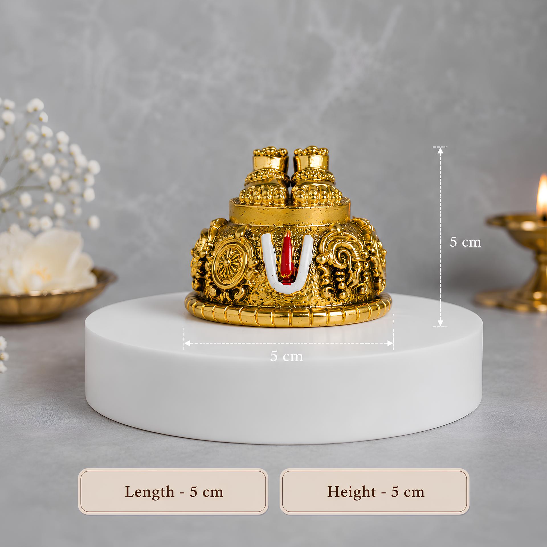 24k Gold Divya Tirupati Balaji Sacred Charan Paduka Idol - Image 7