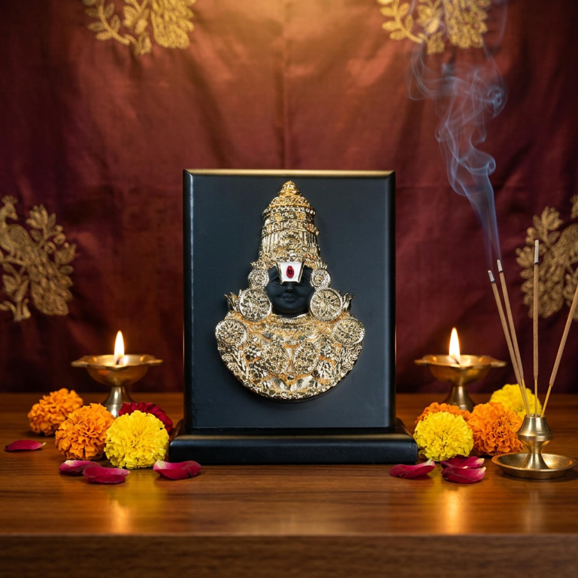 Divya Tirupati Balaji 24k Gold Plated Blessing Frame - Image 6