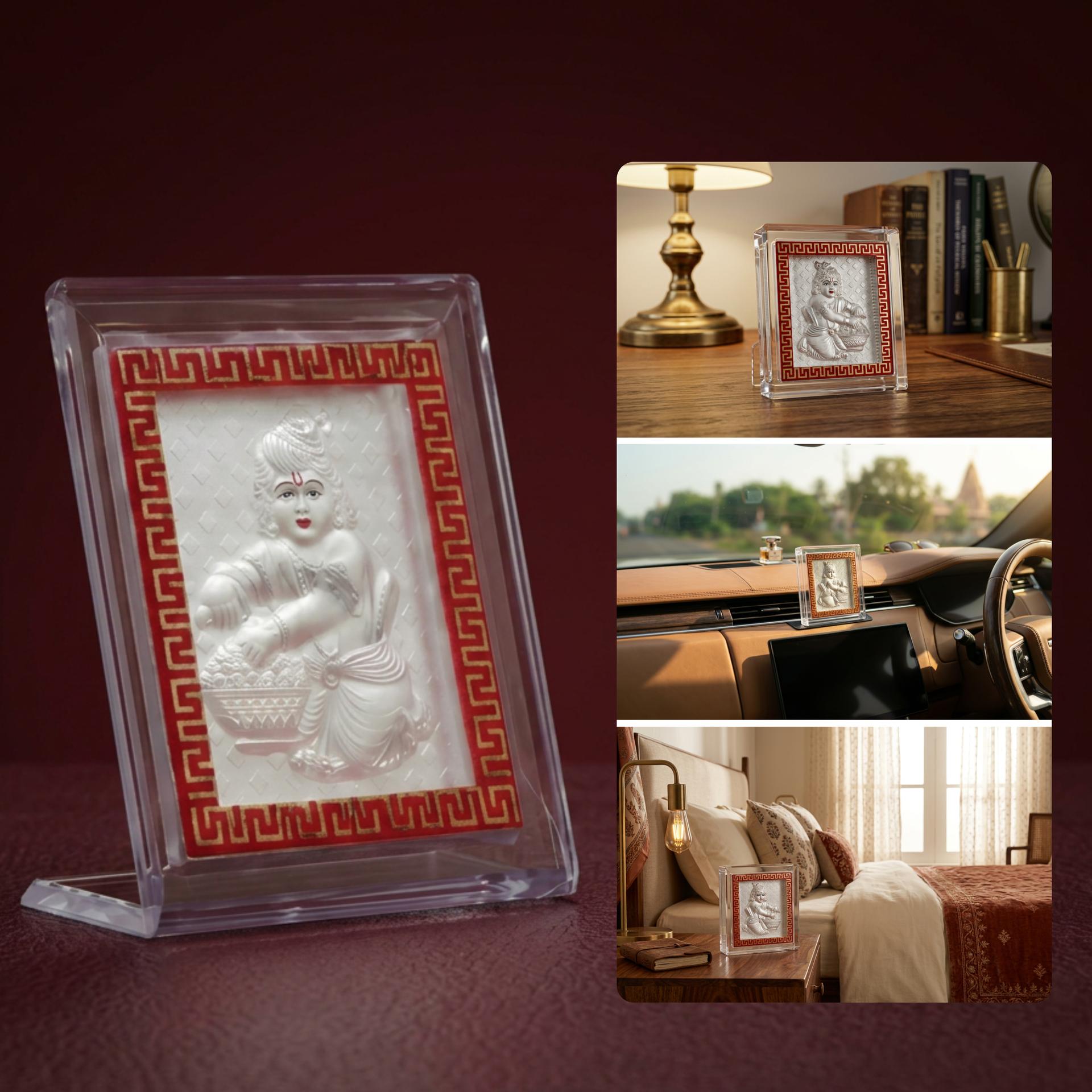 Divya Bal Krishna 999 Silver Blessing Frame - Image 4