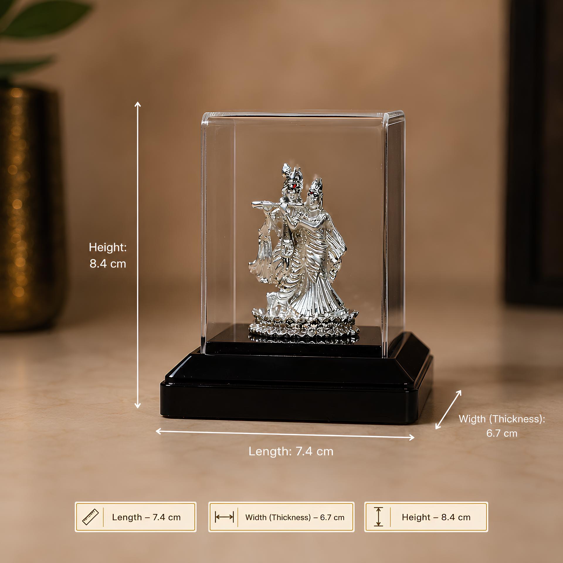 Divya Radha Krishna 999 Silver Idol With Premium Display Case - Image 7