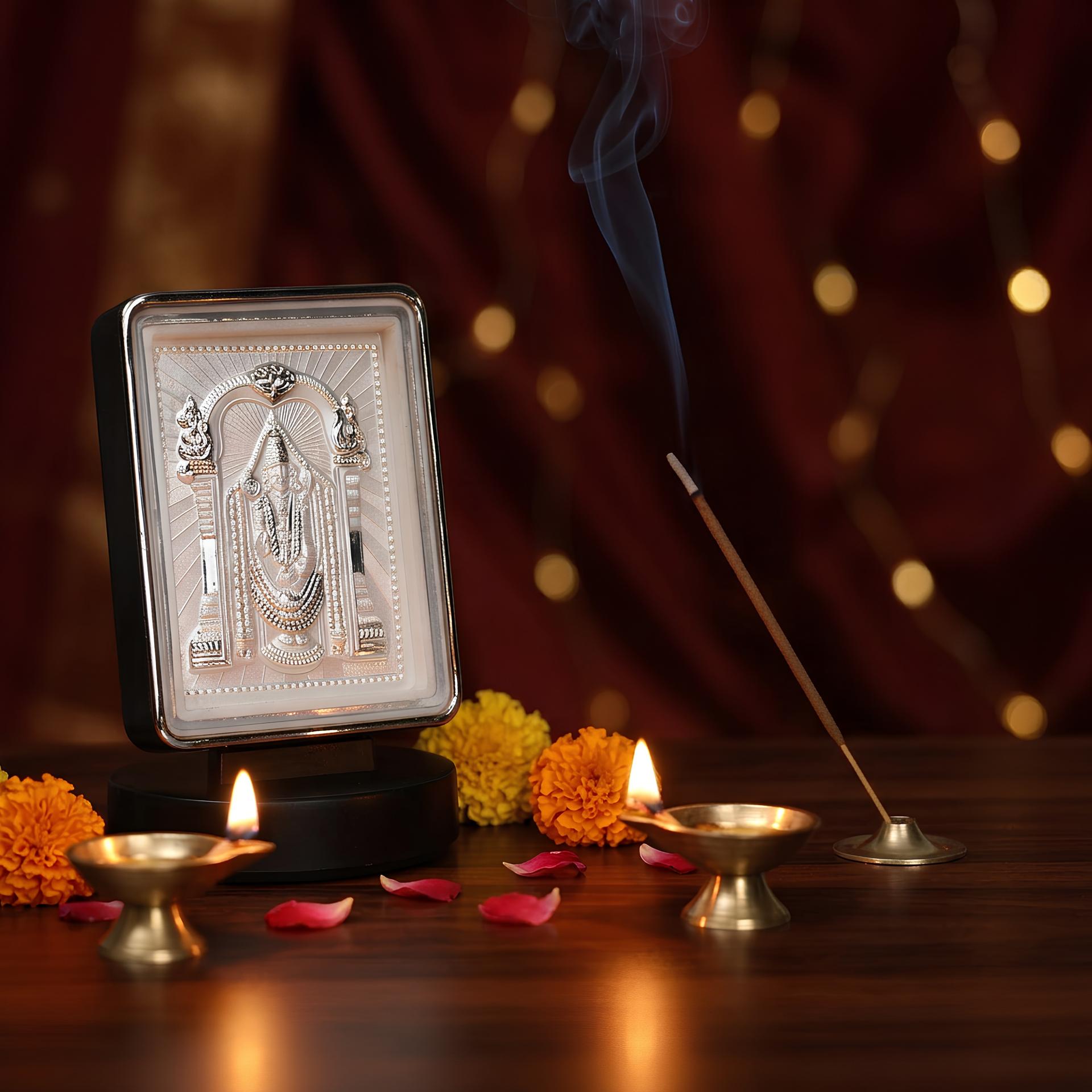 Divya Lord Balaji 999 Silver Plated Blessing Frame - Image 7