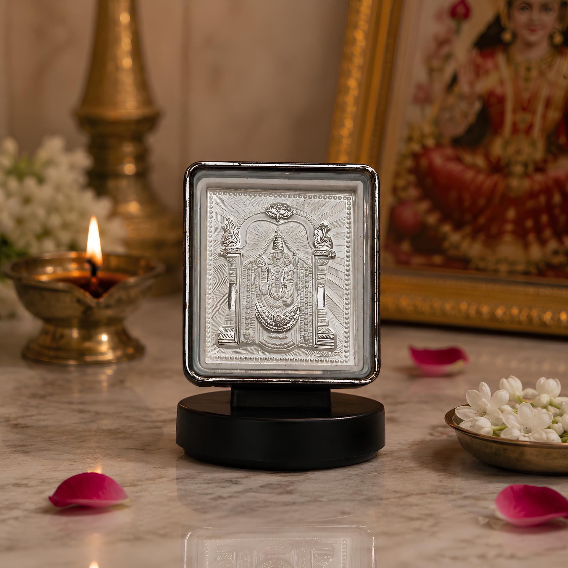 Divya Lord Balaji 999 Silver Plated Blessing Frame - Image 6