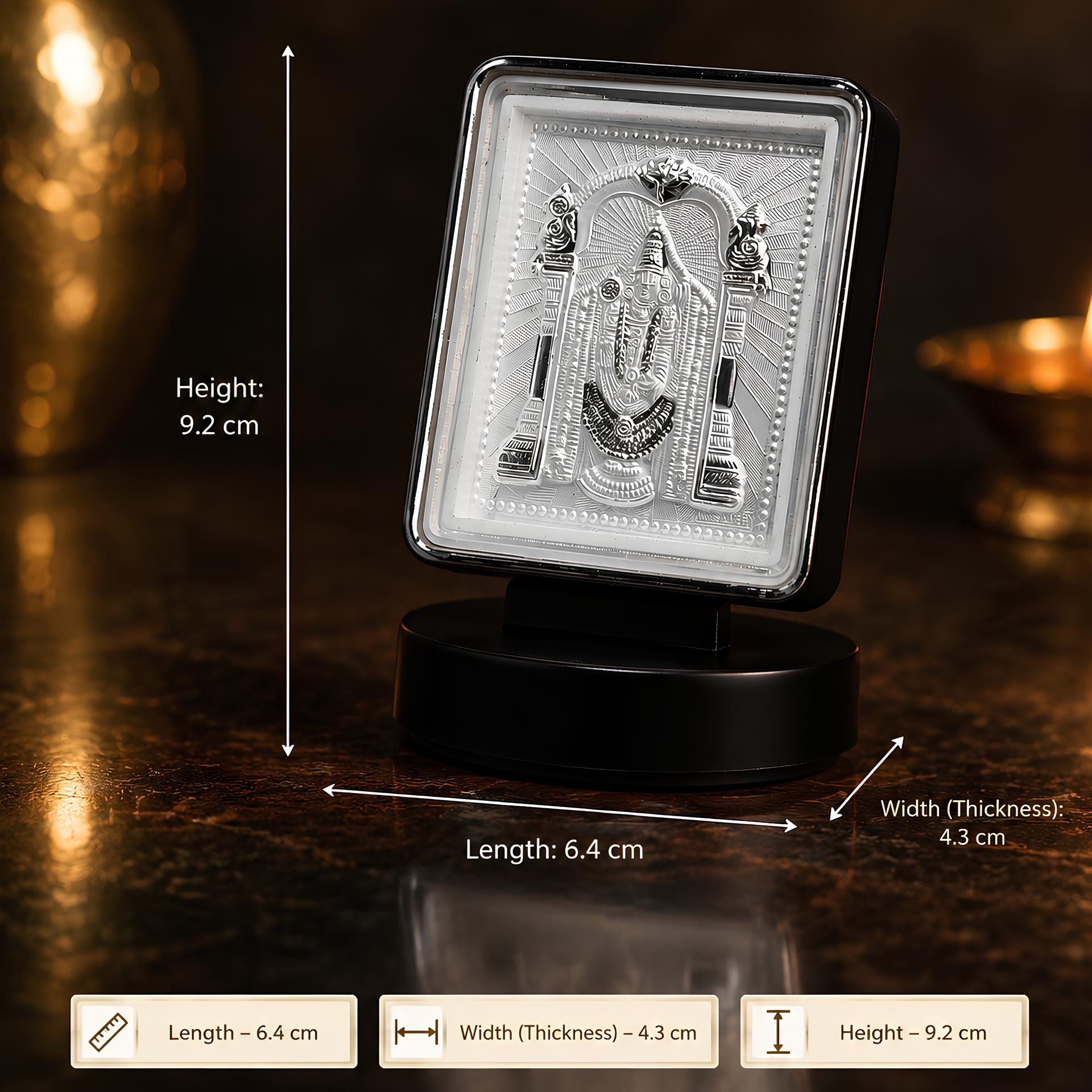 Divya Lord Balaji 999 Silver Plated Blessing Frame - Image 3