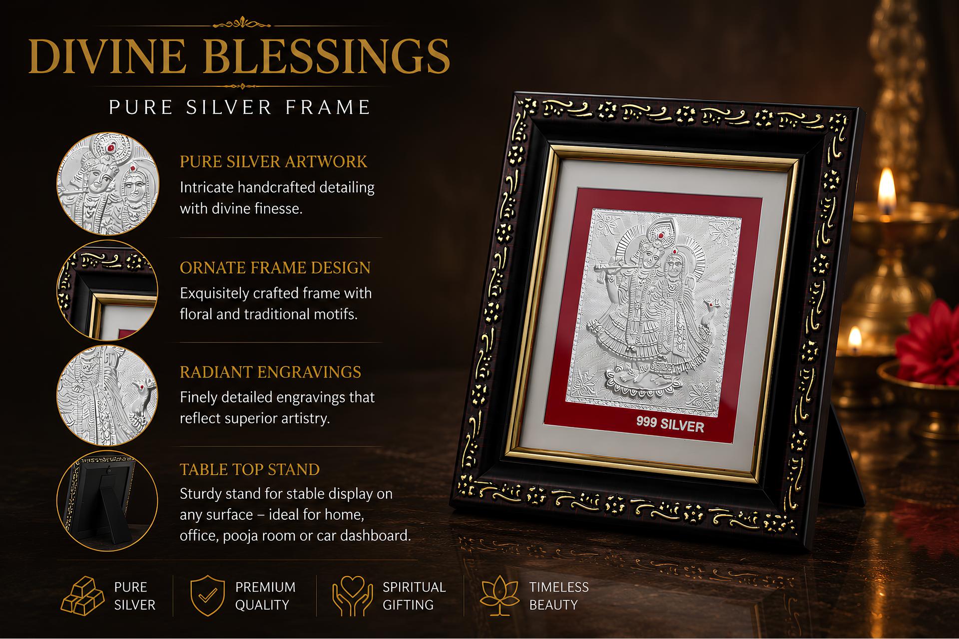 Divya Radha Krishna 999 Silver Premium Classic Frame - Image 7