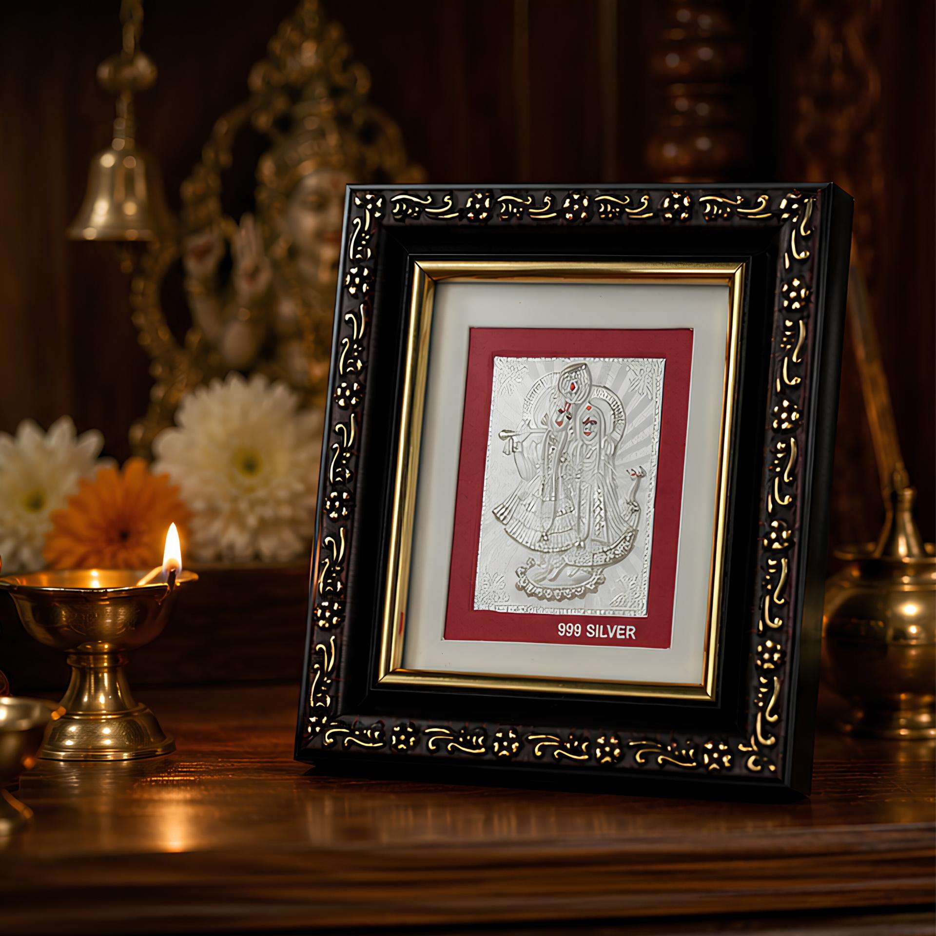 Divya Radha Krishna 999 Silver Premium Classic Frame