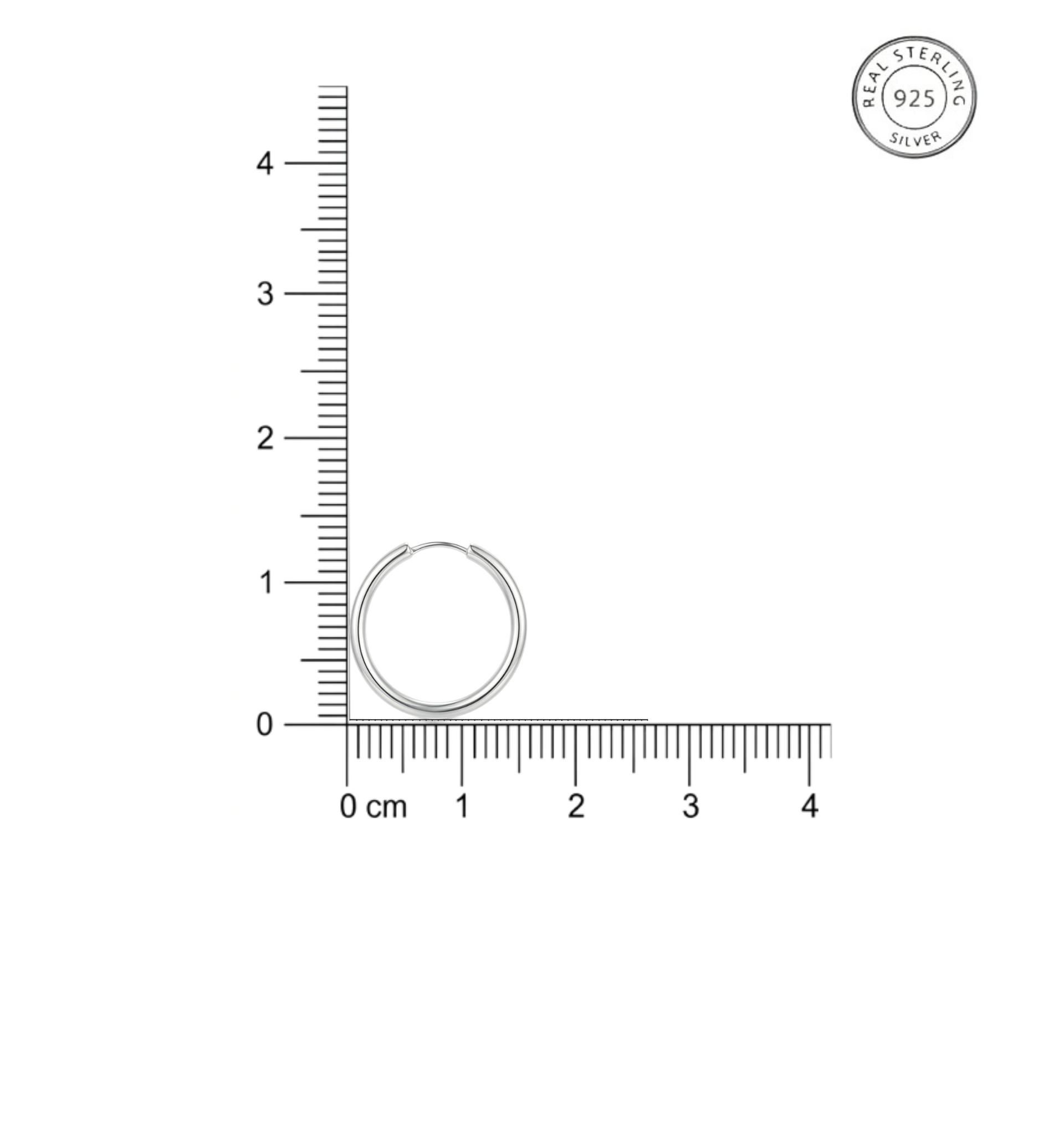 925 Sterling Silver Plain Circle Earrings - Image 5