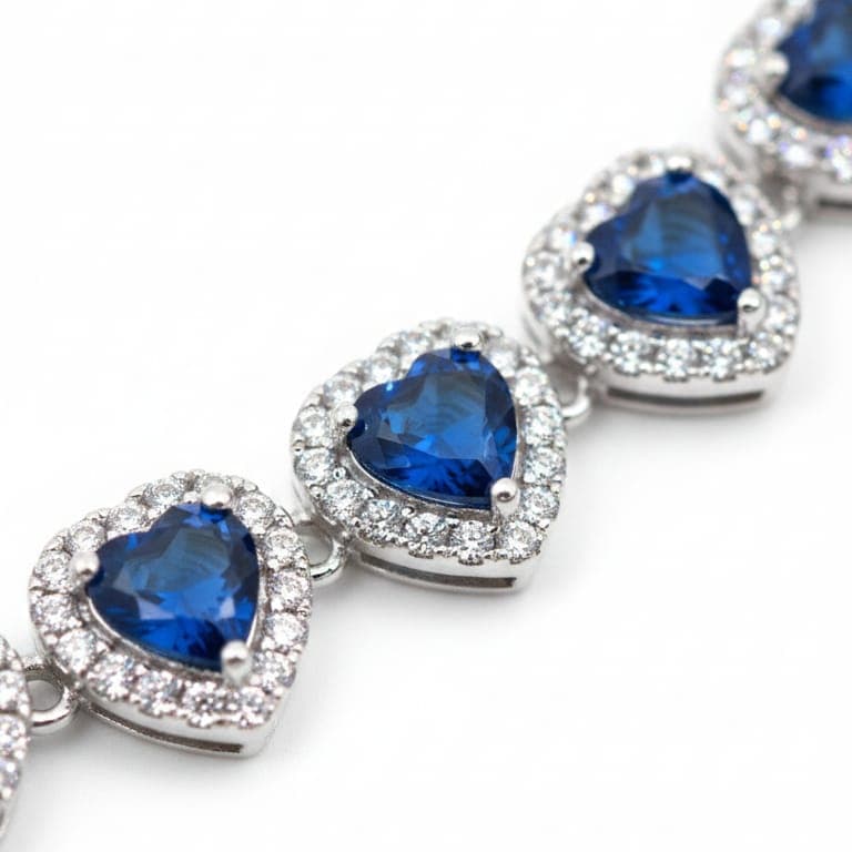 925 Sterling Silver Azure Heart Radiance Bracelet