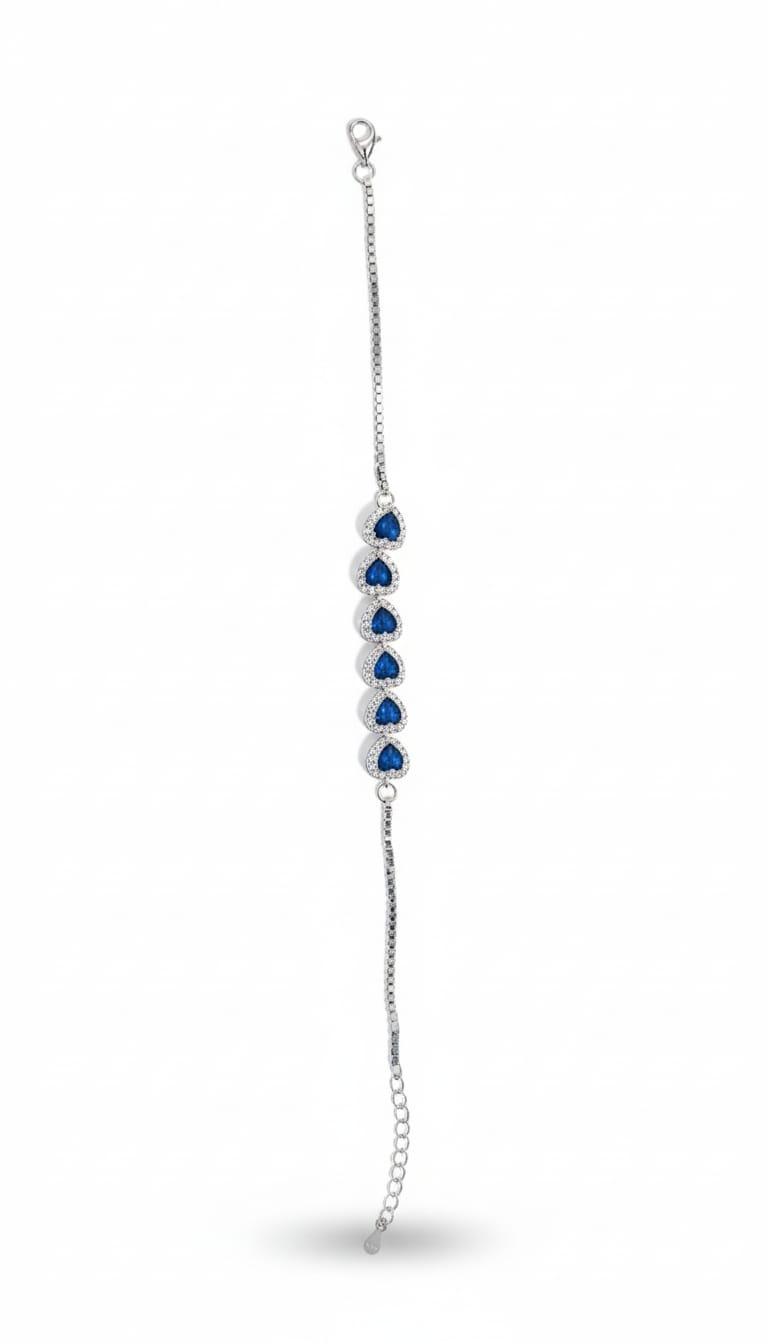 925 Sterling Silver Azure Heart Radiance Bracelet - Image 6