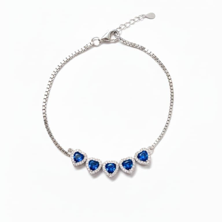 925 Sterling Silver Azure Heart Radiance Bracelet