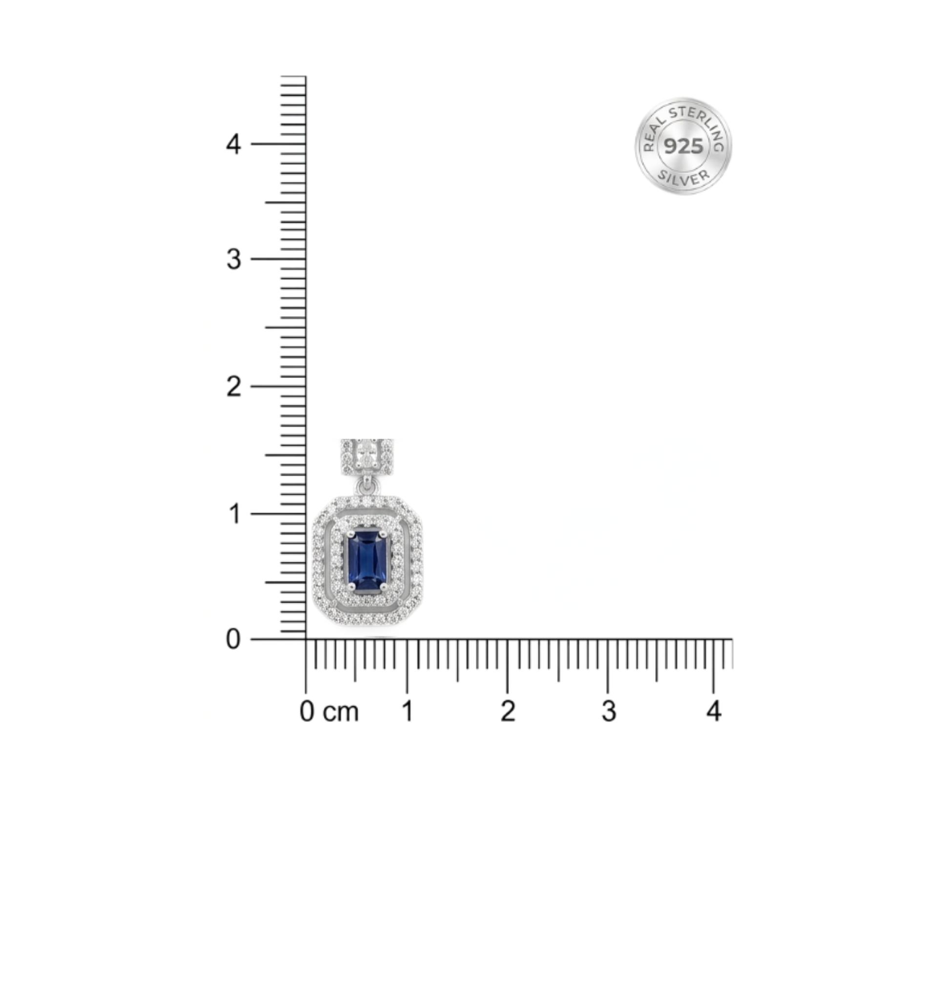 925 Sterling Silver Blue Sapphire Octagon Mangalsutra - Image 6