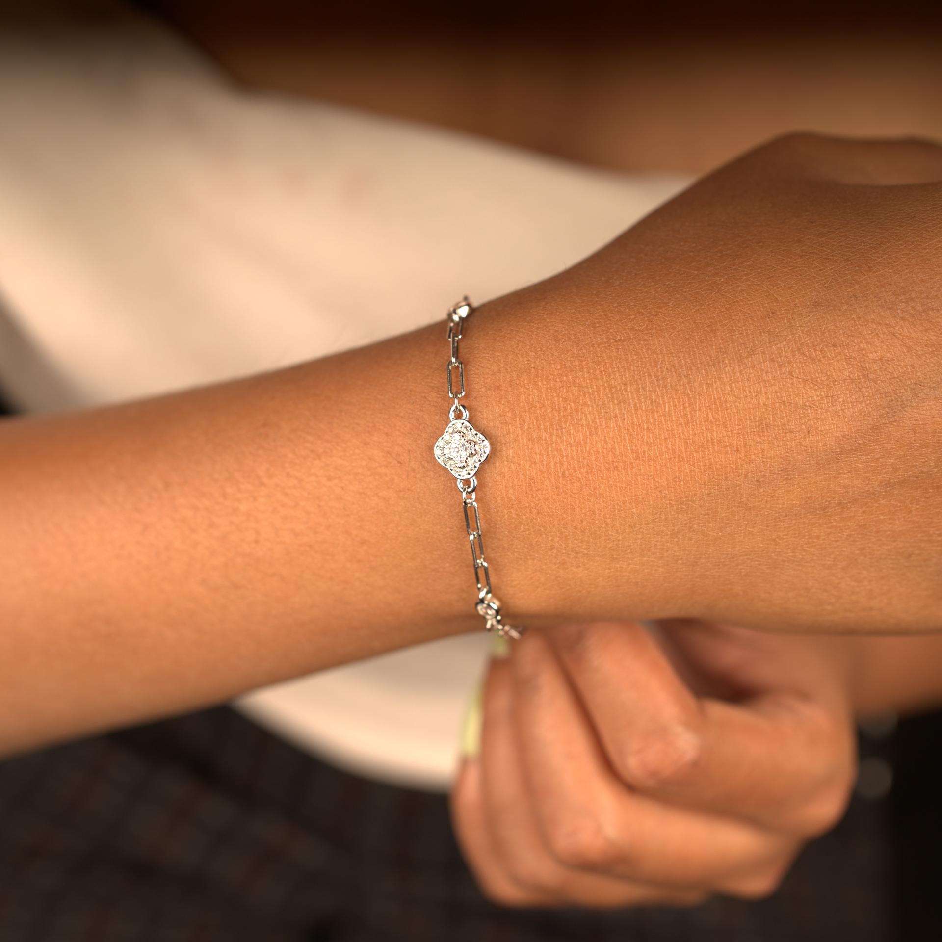 925 Sterling Silver Celestial Spark Link Bracelet - Image 3