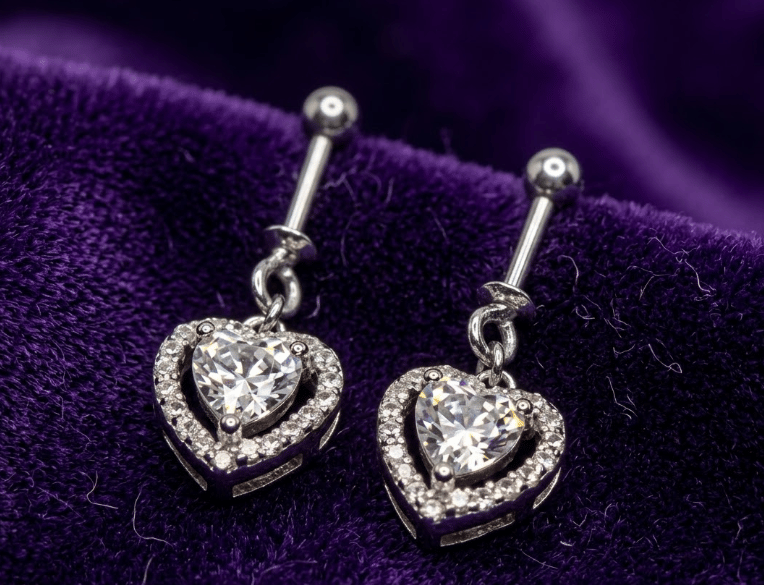 925 Sterling Silver Crystal Teardrop Drop Bugadi