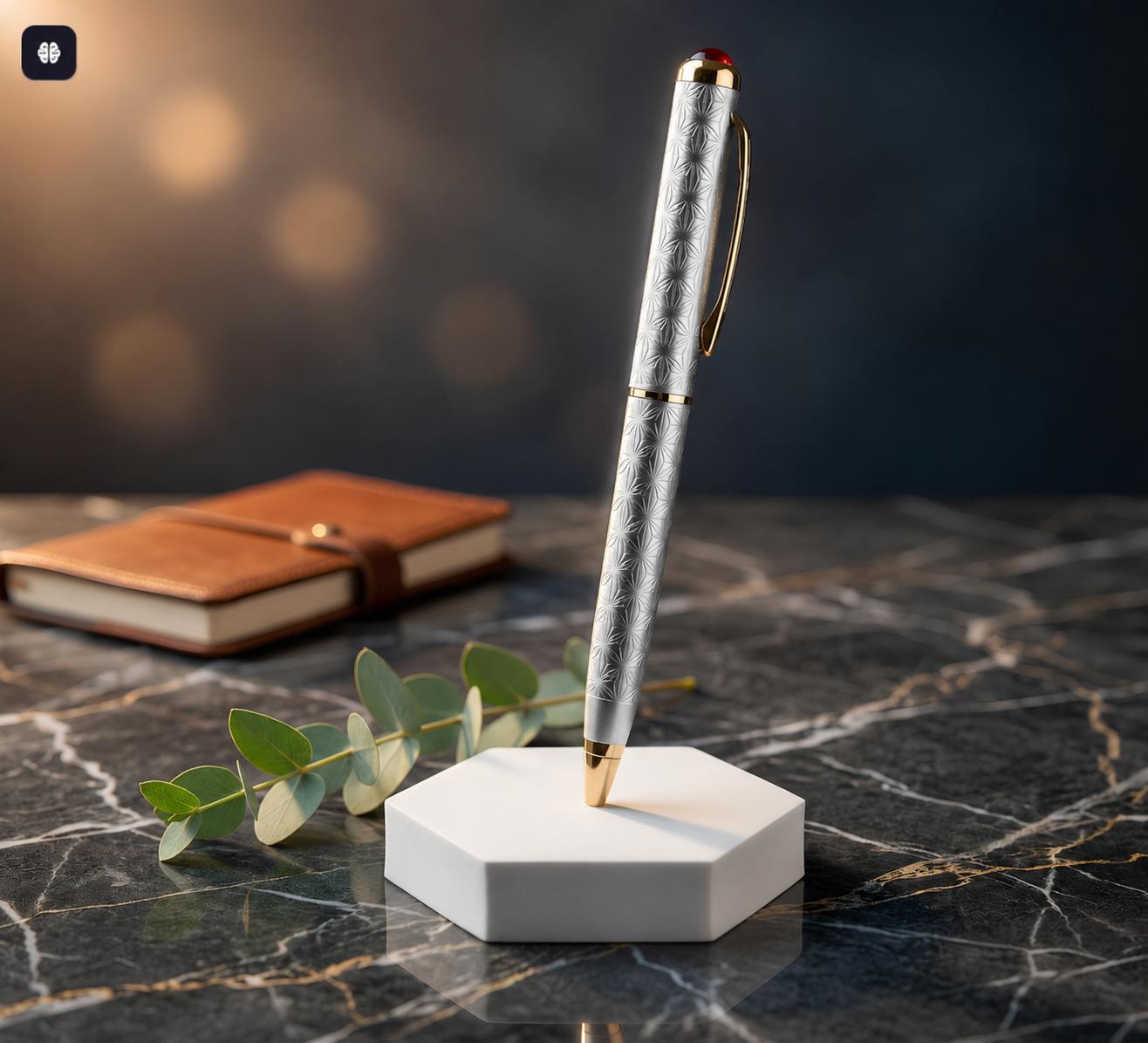 999 Silver Textured Ball Pen - Image 3