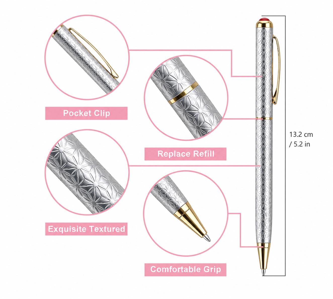 999 Silver Textured Ball Pen - Image 5