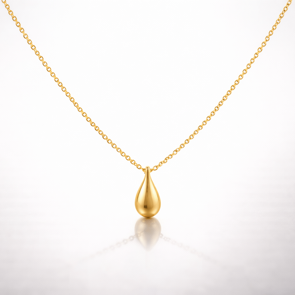 Essential Teardrop Pendant With Chain In 925 Sterling Silver With Gold Plating