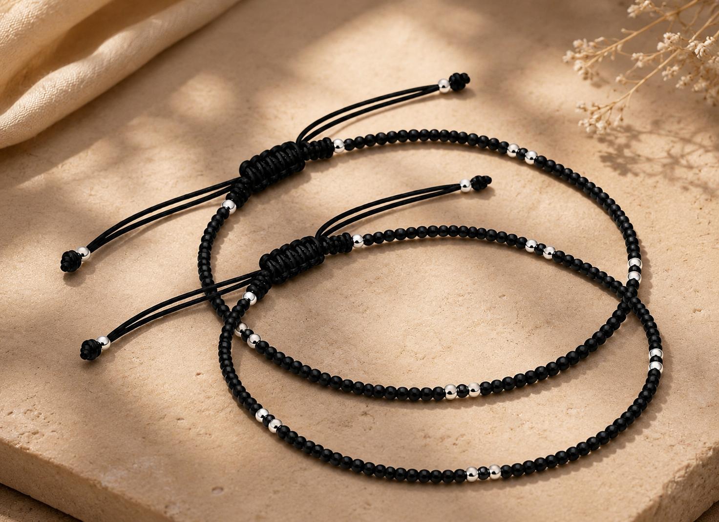 925 Sterling Silver Midnight Spark Anklet - Image 4