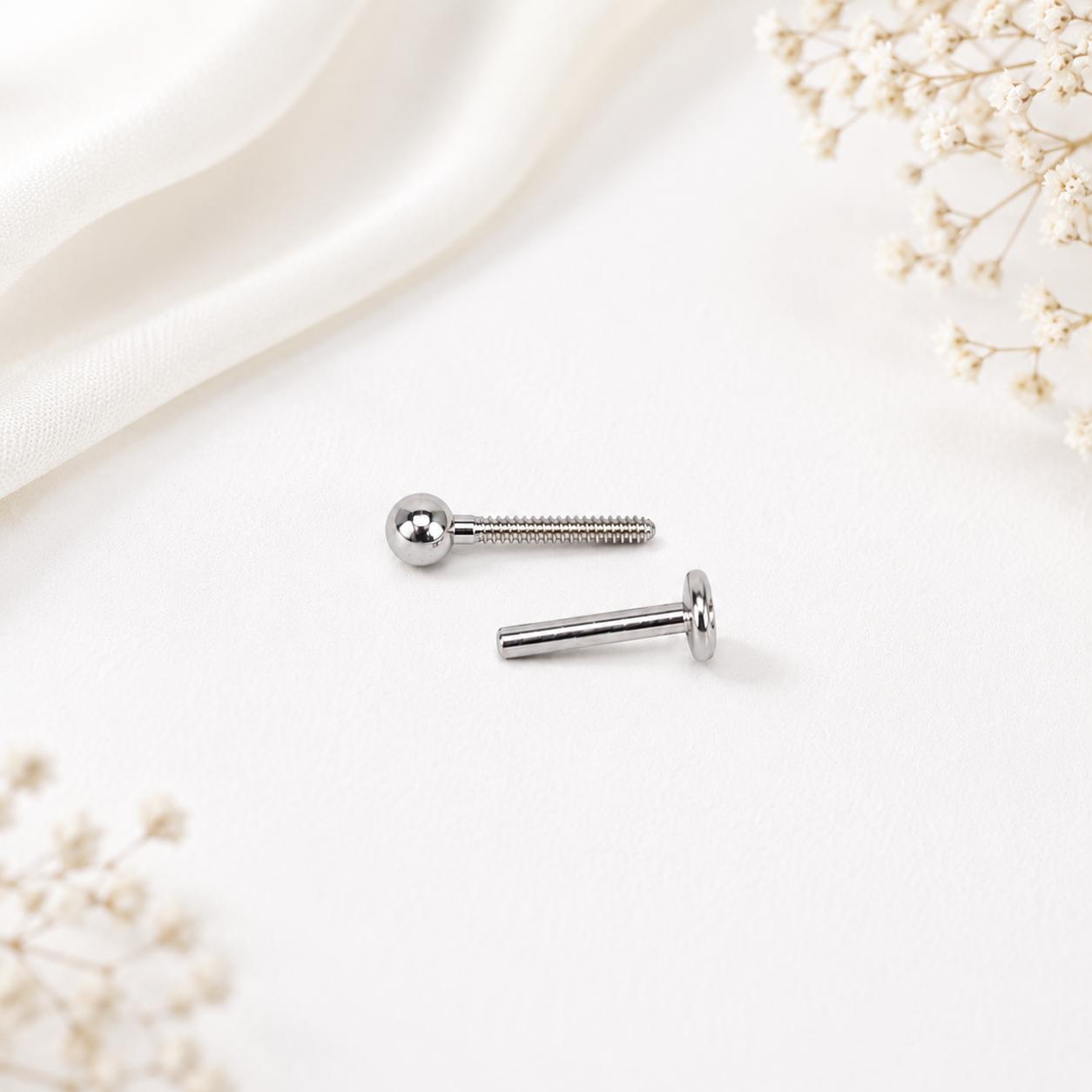 925 Sterling Silver Silver Classic Ball Nose Pin