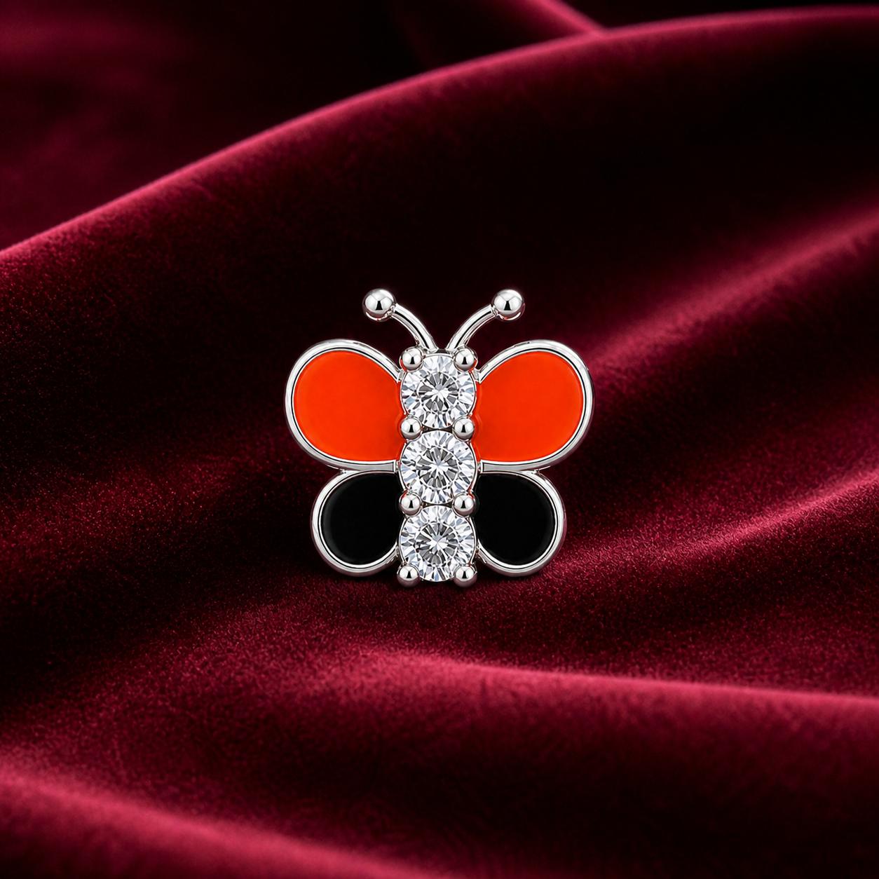 925 Sterling Silver Butterfly Dual Shade Nose Pin  - Image 12