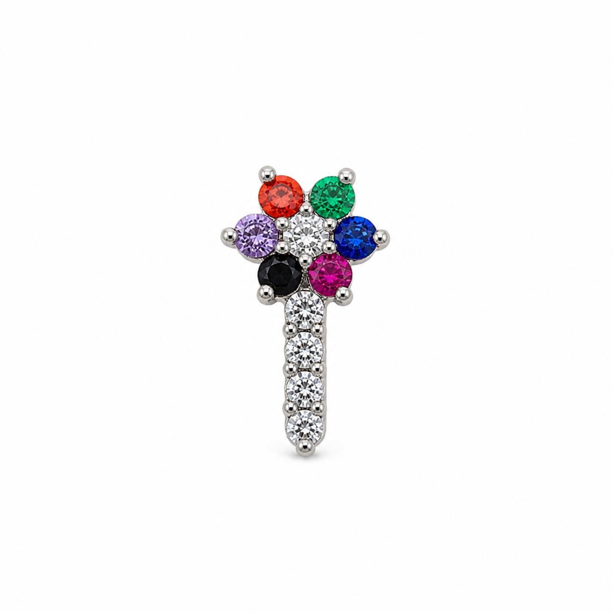 925 Sterling Silver Bloom Drop Nose Pin - Image 6
