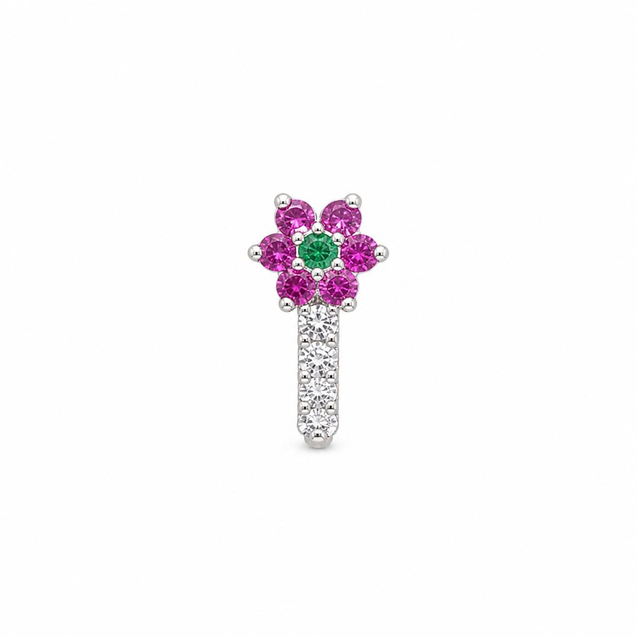 925 Sterling Silver Bloom Drop Nose Pin - Image 4