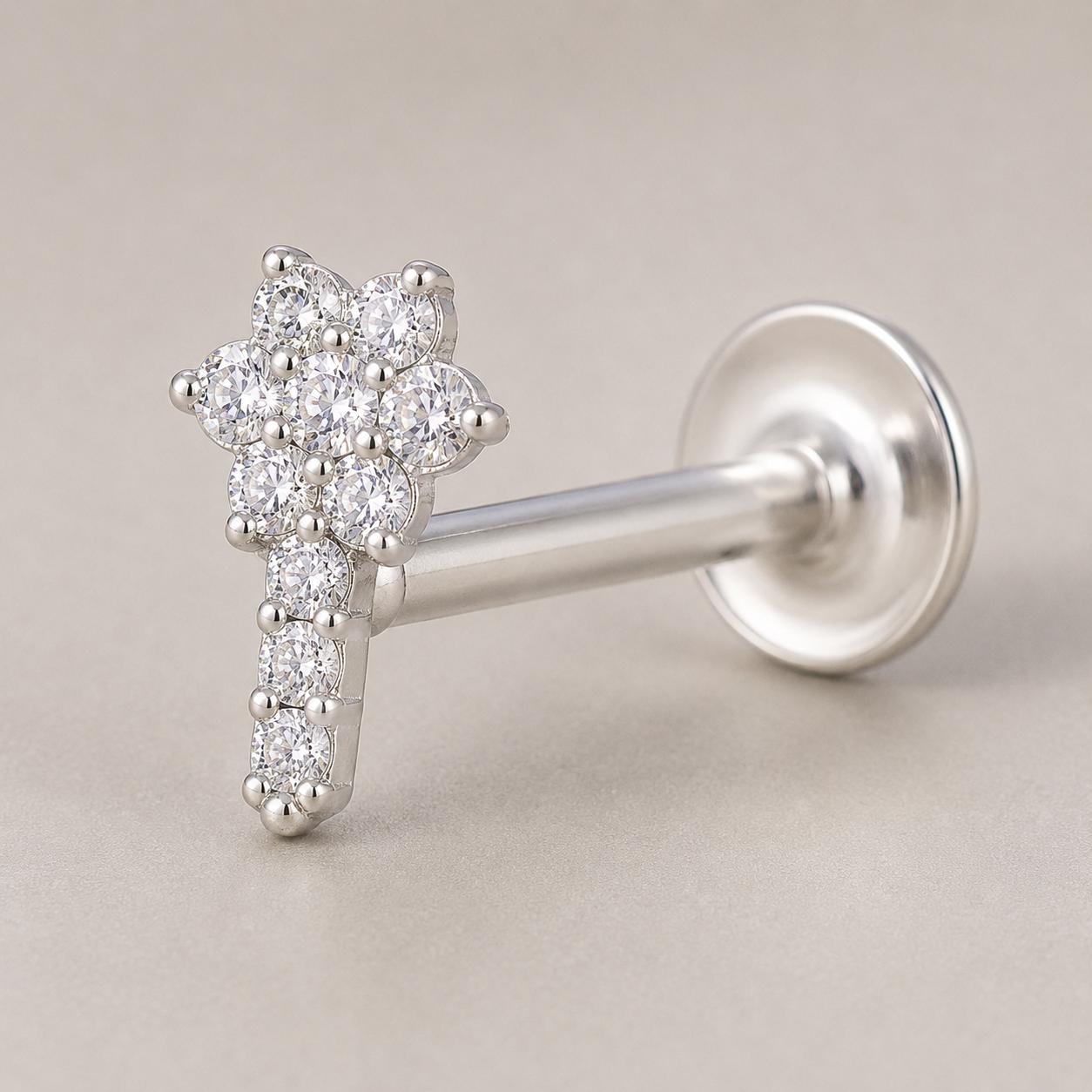 925 Sterling Silver Bloom Drop Nose Pin