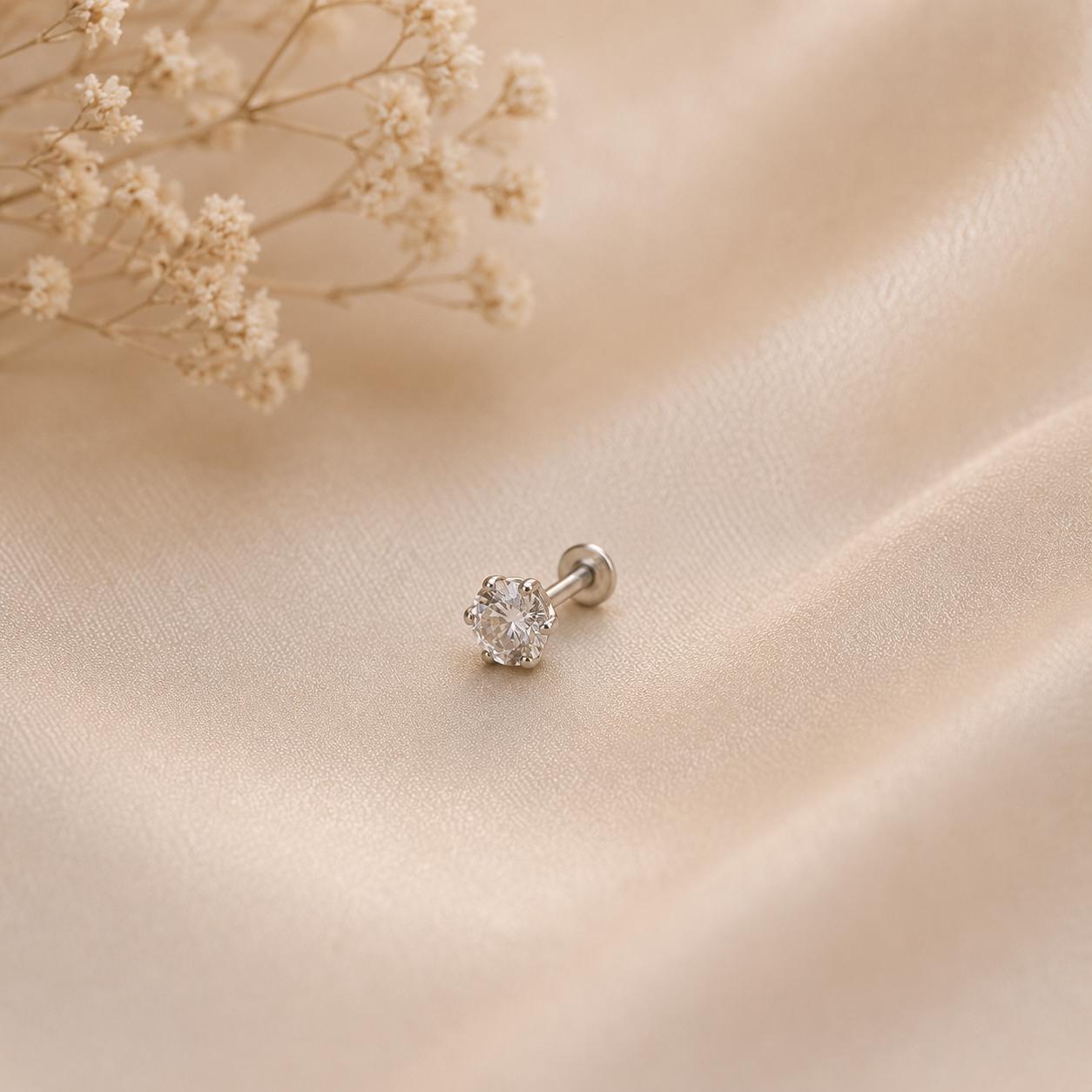 925 Sterling Silver Silver Cosmic Star Nose Pin
