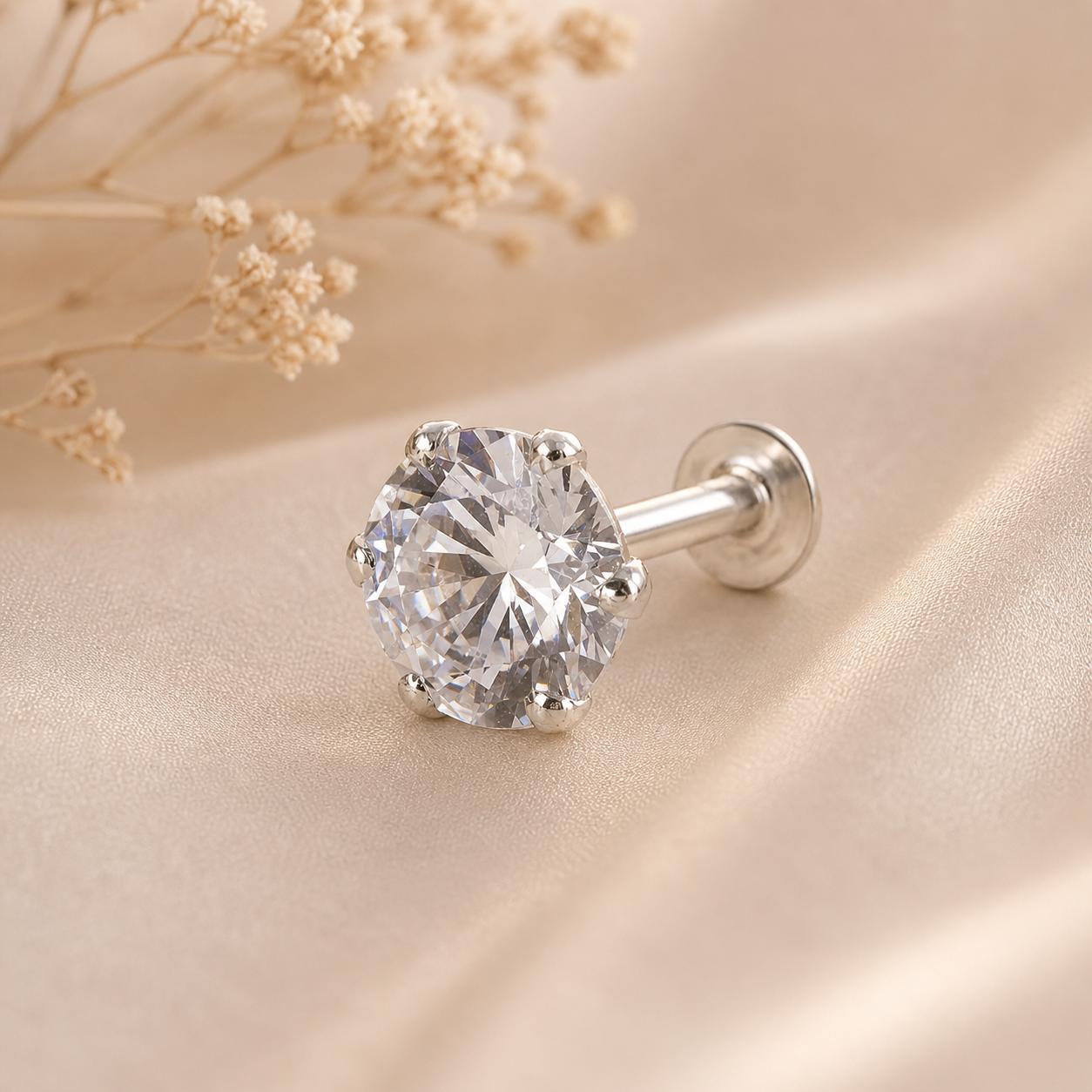 925 Sterling Silver Silver Cosmic Star Nose Pin - Image 2