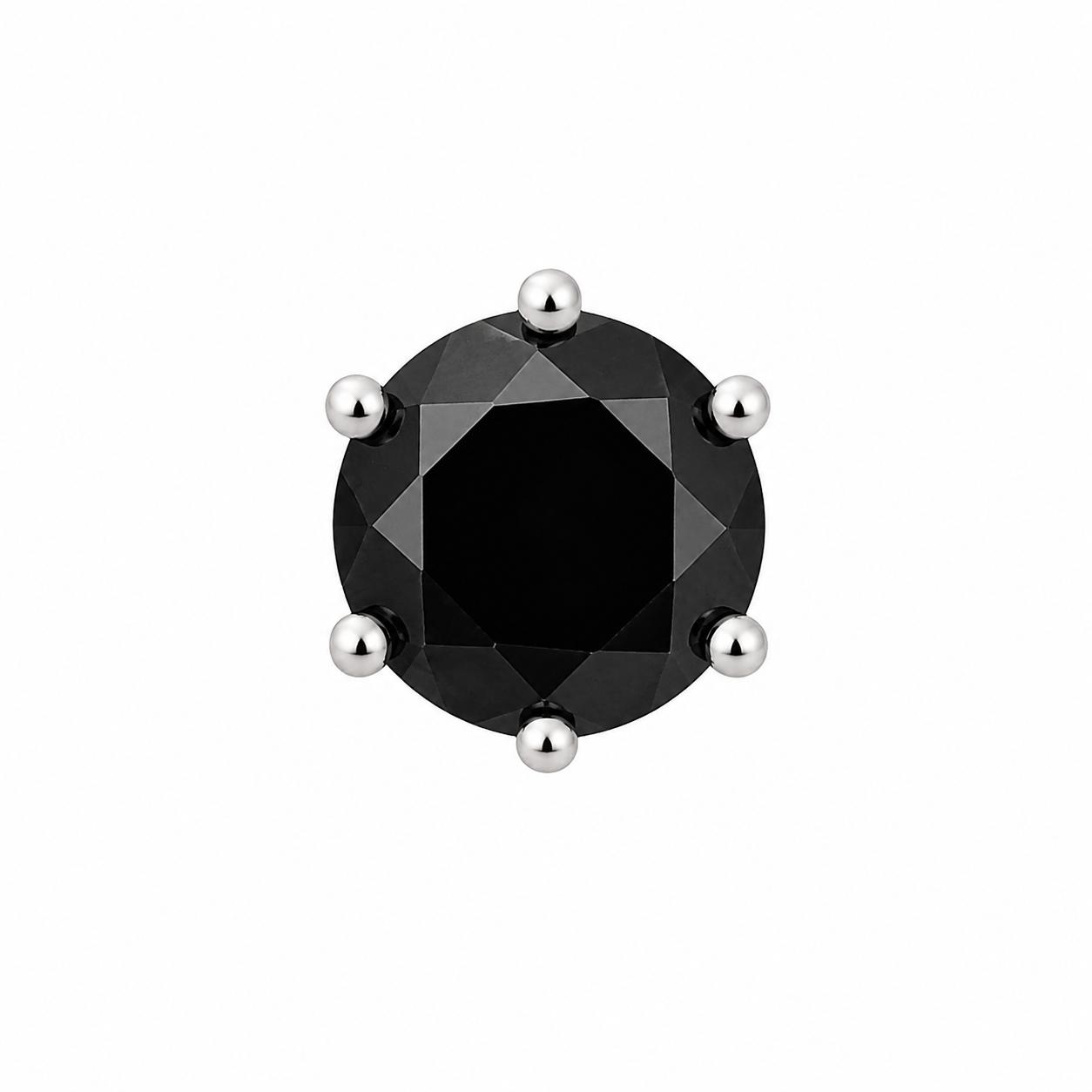 925 Sterling Silver Black Stone Men’s Stud Earring - Image 3