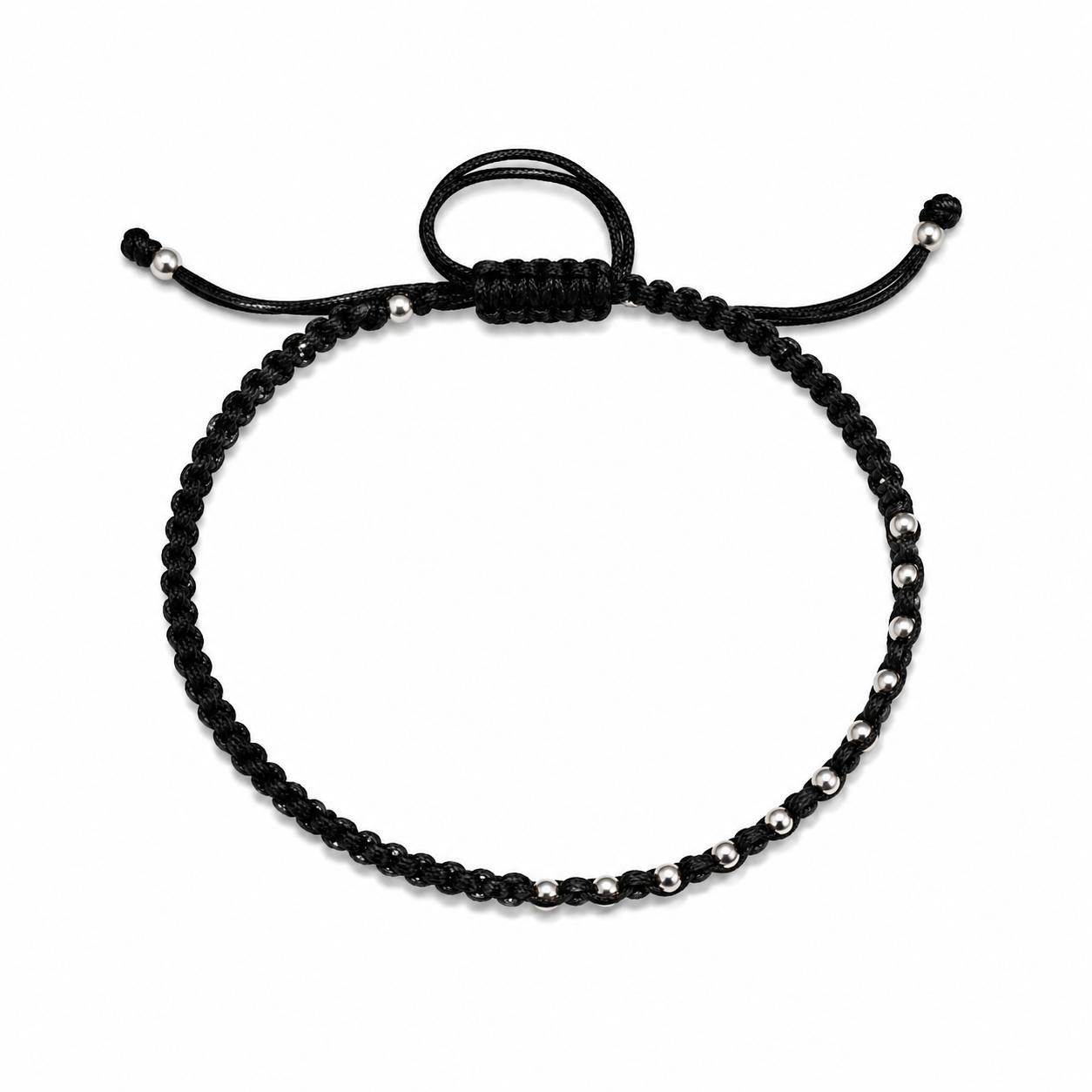925 Sterling Silver Beaded Thread Bracelet - Image 3
